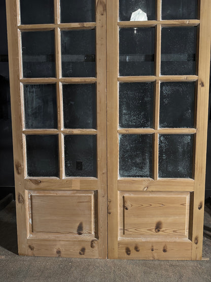 Antique Glass 8 Lite French Doors - 55.5x84 - N655