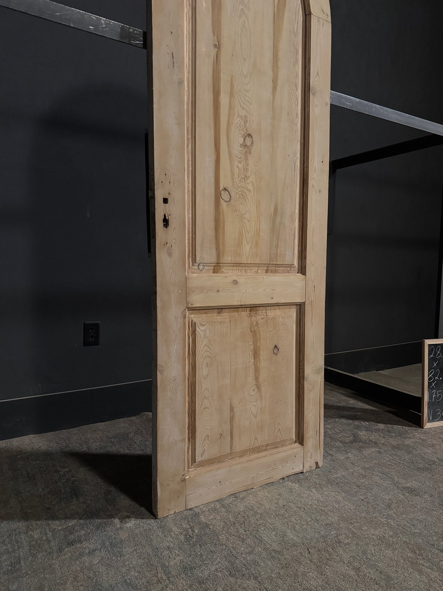 Antique 2 Panel Arched Solid Single Door - 28.25x82.5 - N343