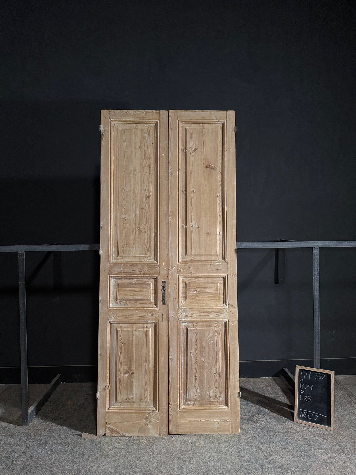Antique 3 Panel Solid Double Doors - 44.5x104 - N527