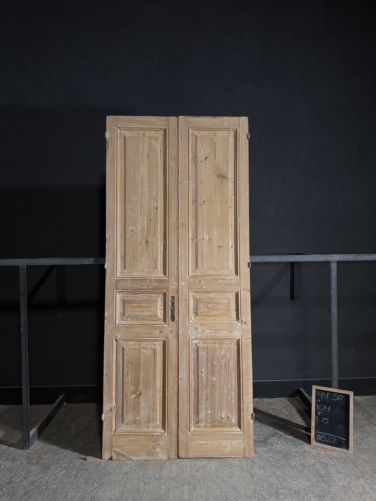 Antique 3 Panel Solid Double Doors - 44.5x104 - N527