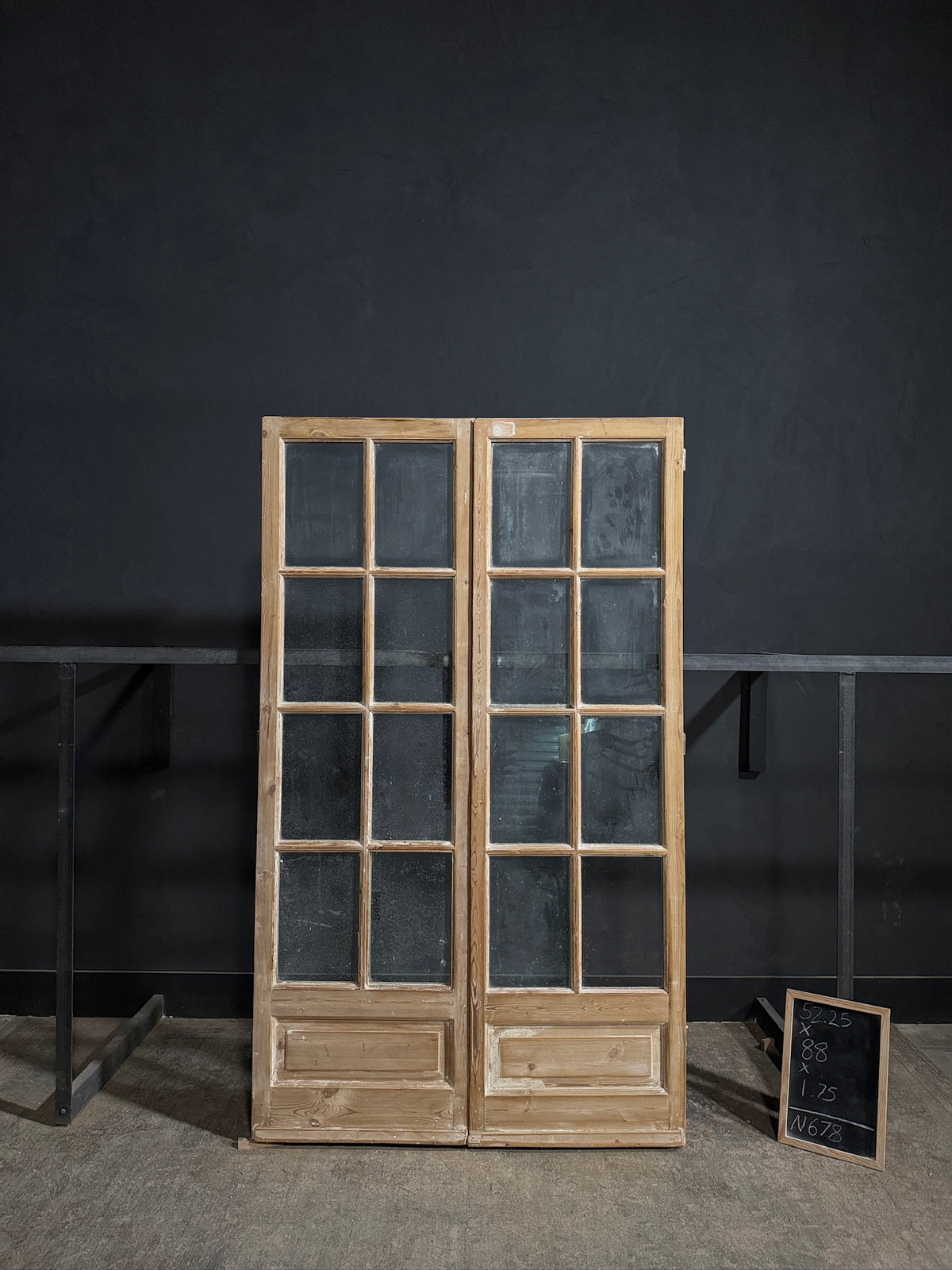 Antique Glass 8 Lite French Doors - 52.25x88 - N678