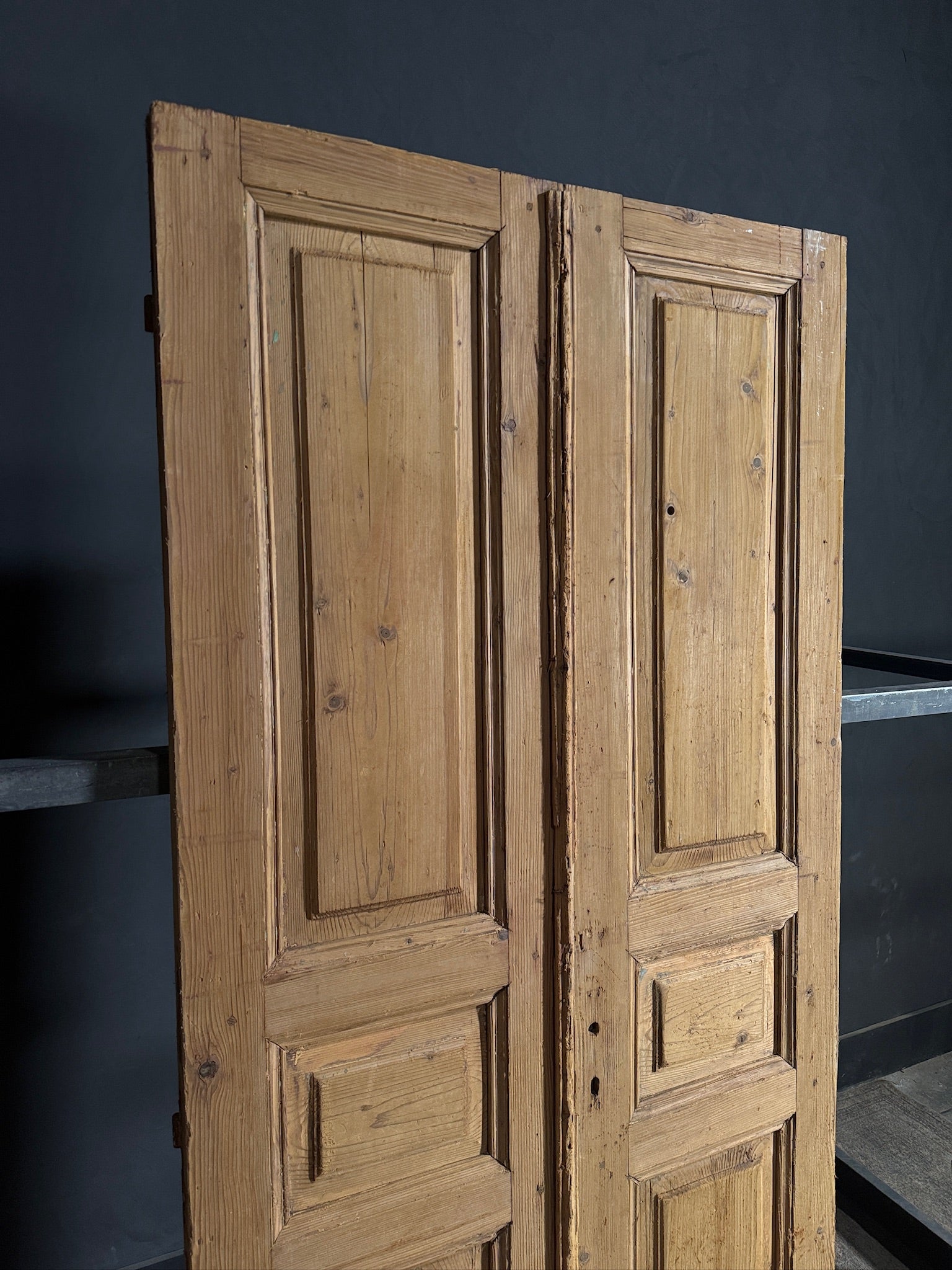 Antique 3 Panel Solid Double Doors - 43x90 - N650