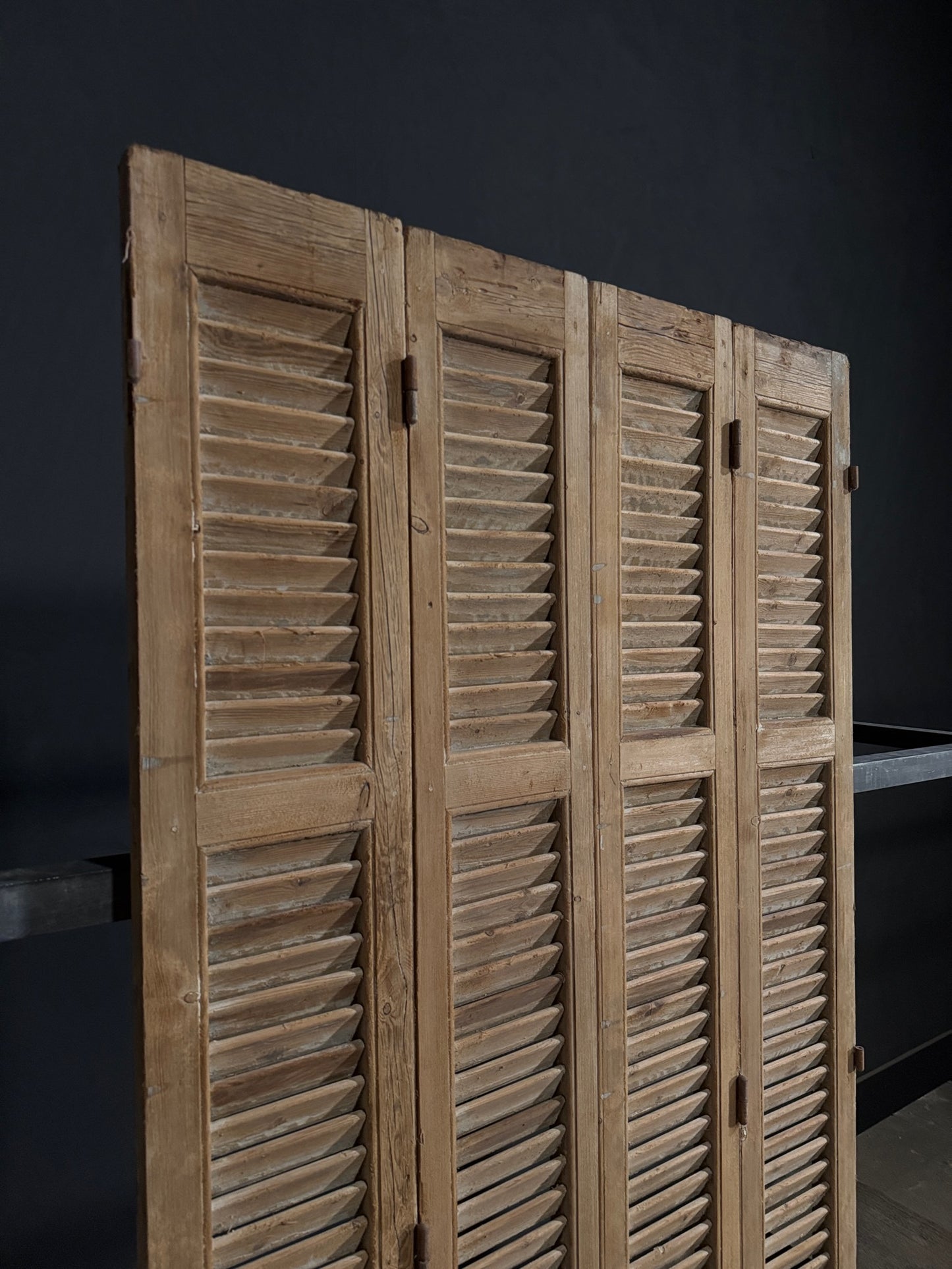 Antique Louvered 3 Panel Bi-Fold Doors - 43.5x86 - N396