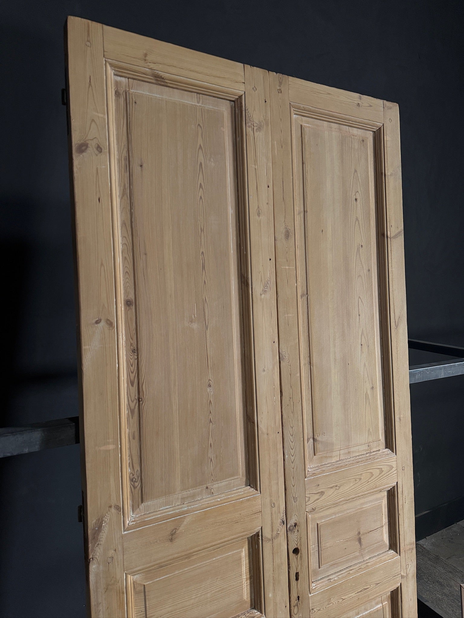 Antique 3 Panel Solid Double Doors - 43.25x97 - N577