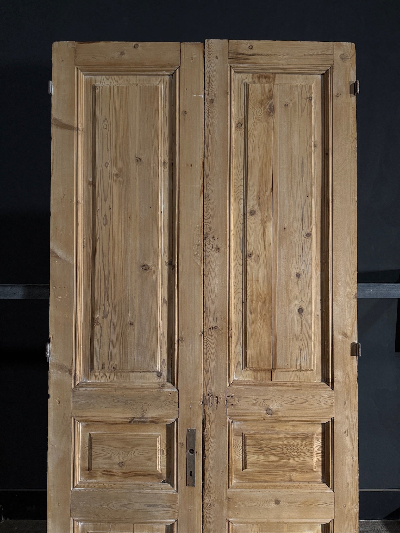 Antique 3 Panel Solid Double Doors - 41.75x93.5 - N604