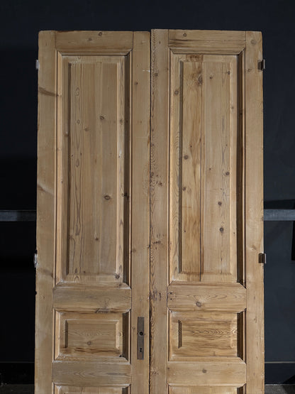 Antique 3 Panel Solid Double Doors - 41.75x93.5 - N604