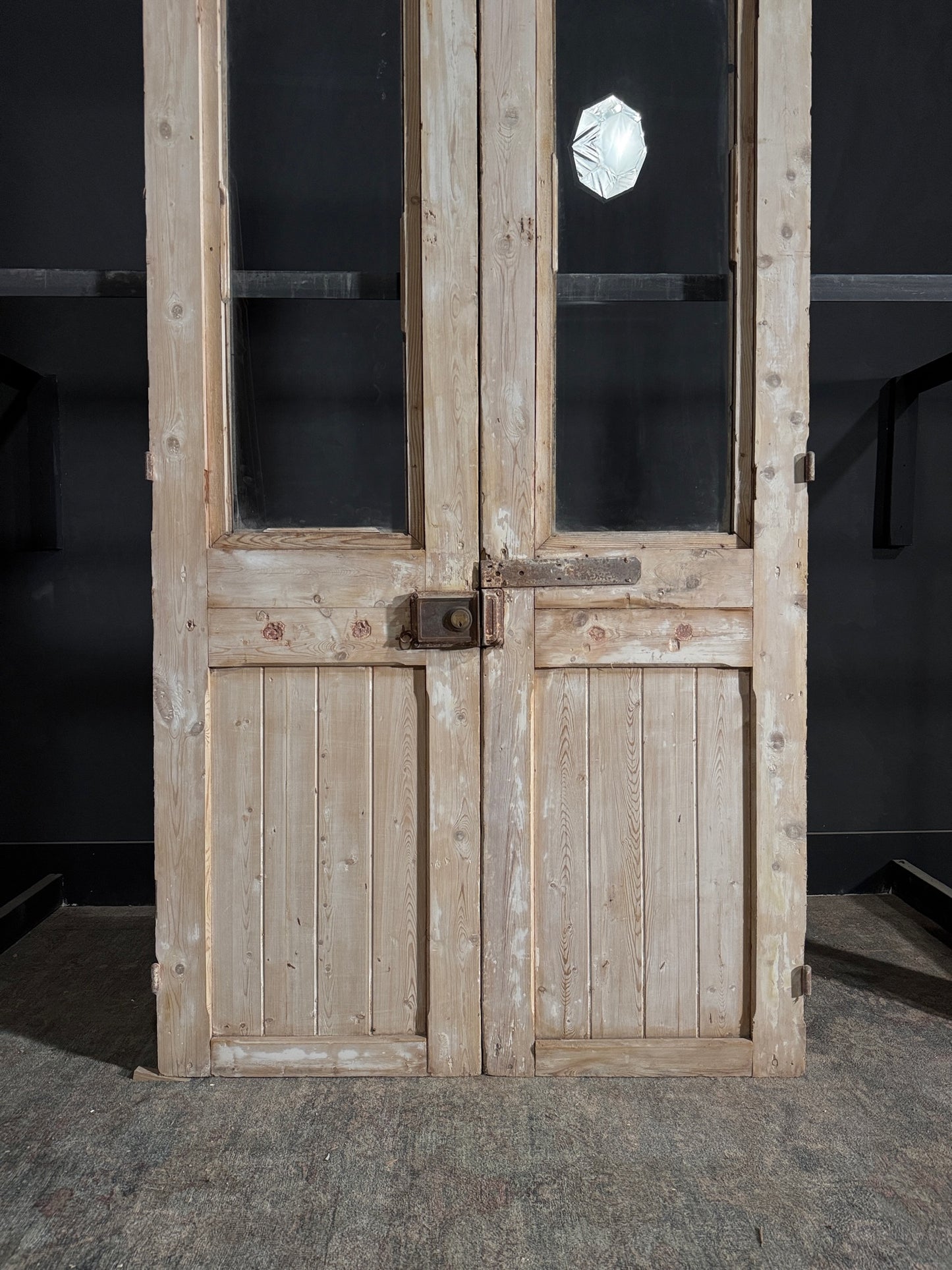 Antique Carved 1 Lite French Doors - 48x93 - N137