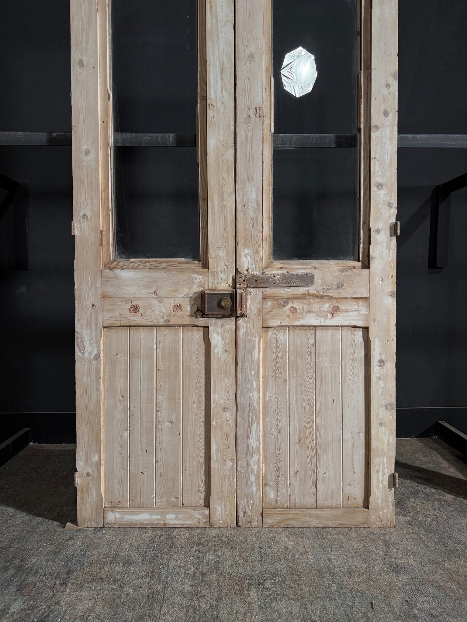 Antique Carved 1 Lite French Doors - 48x93 - N137