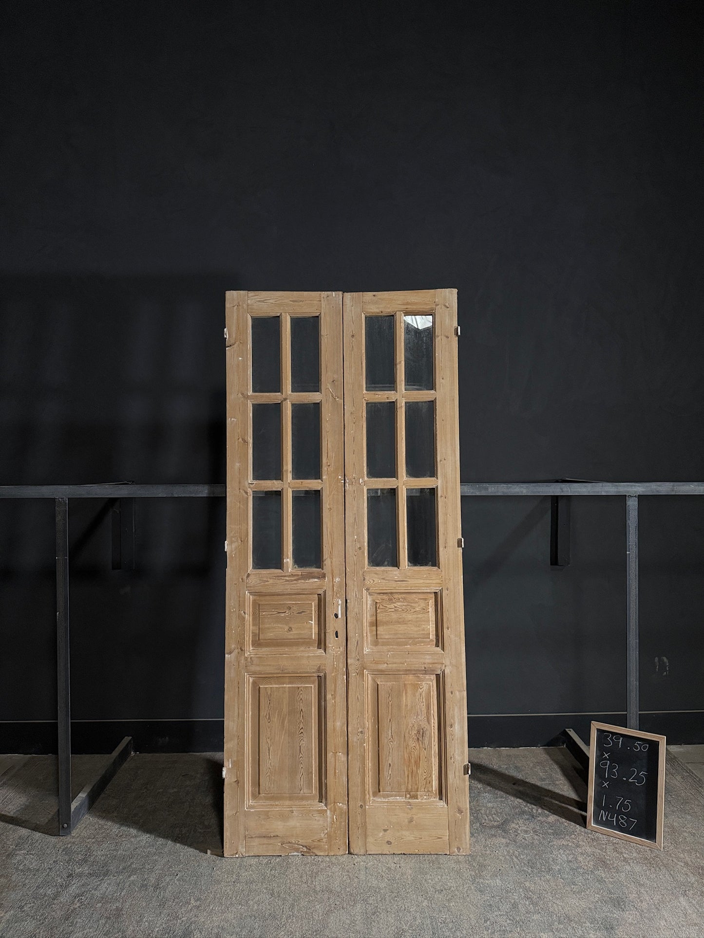Antique Glass 6 Lite French Doors - 39.5x93.25 - N487
