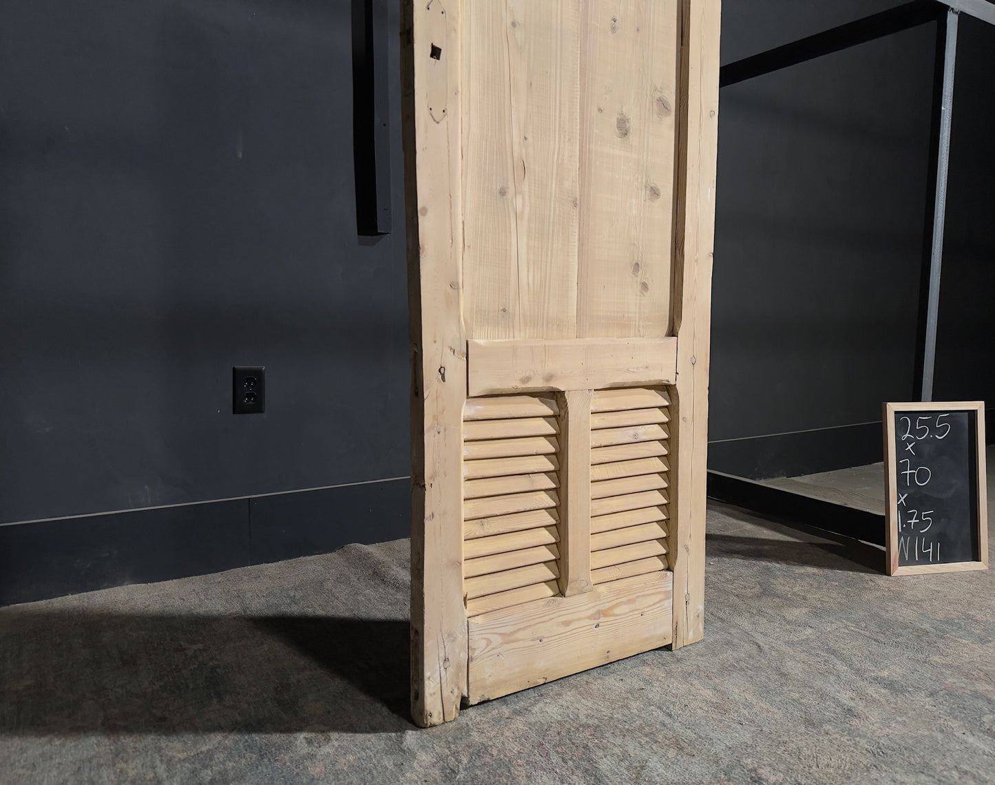 Antique Louvered 2 Panel Single Door - 25.5x70 - N141