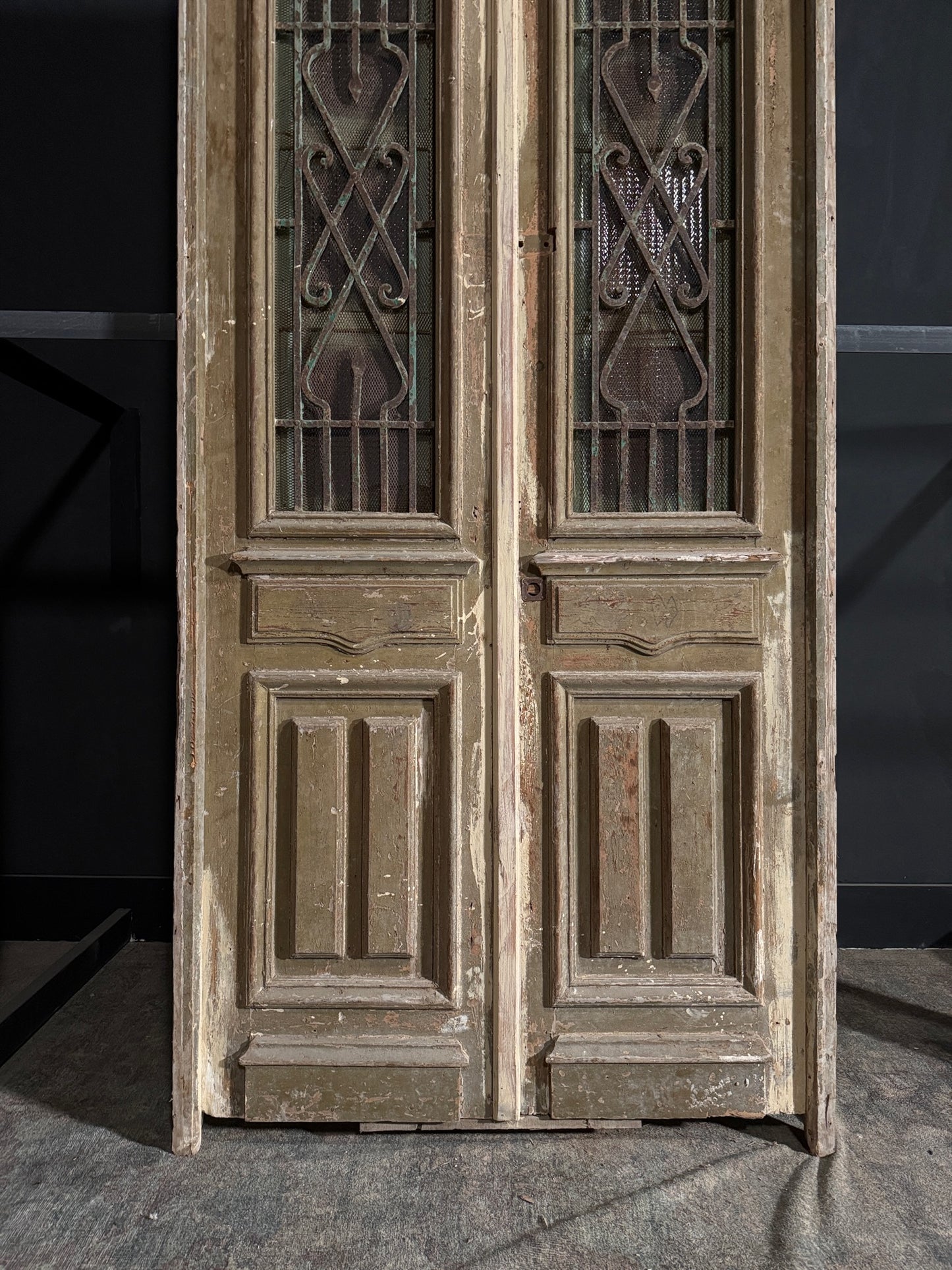 Antique Iron French Doors - 43.5x113 - N124