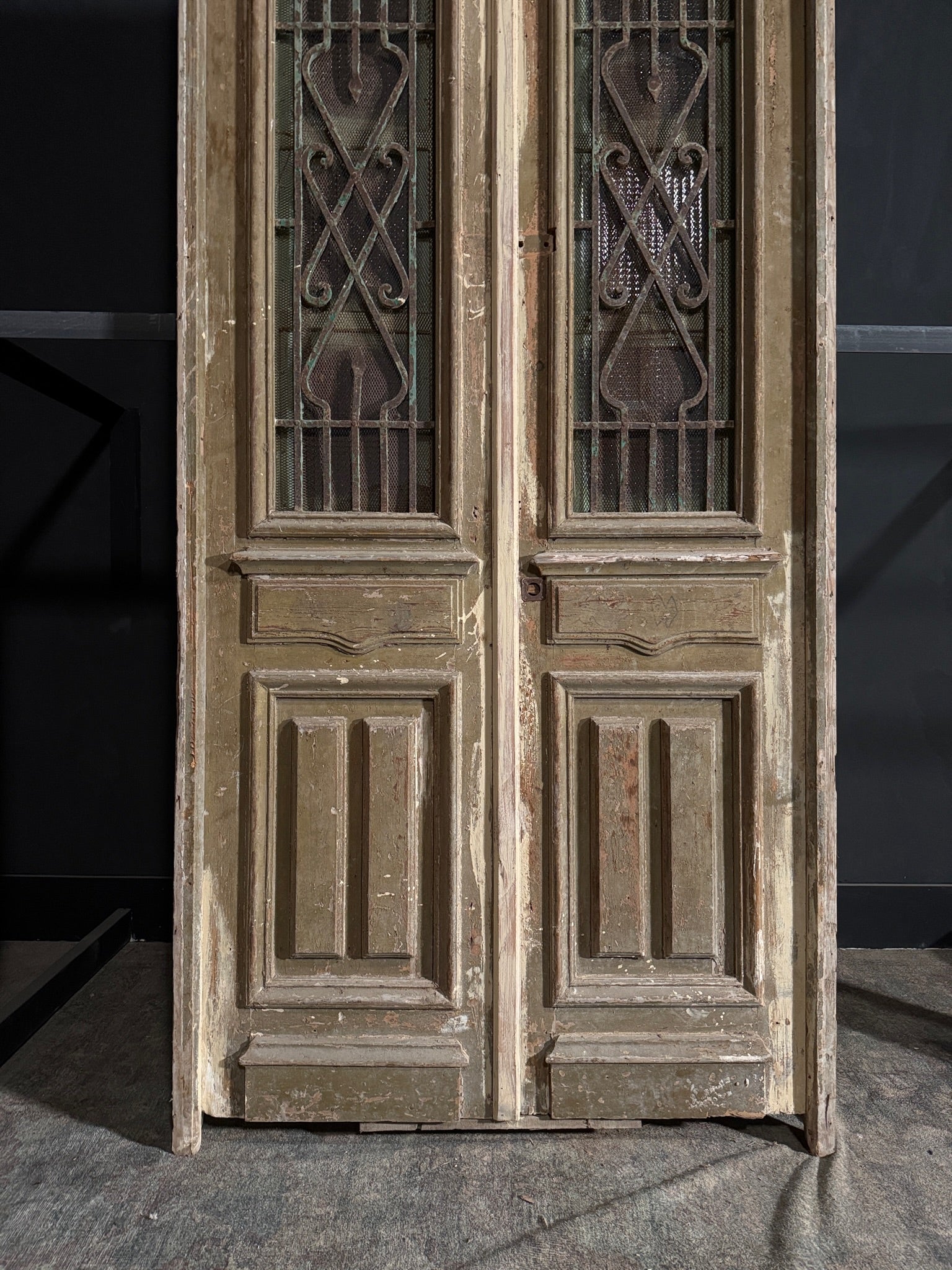 Antique Iron French Doors - 43.5x113 - N124