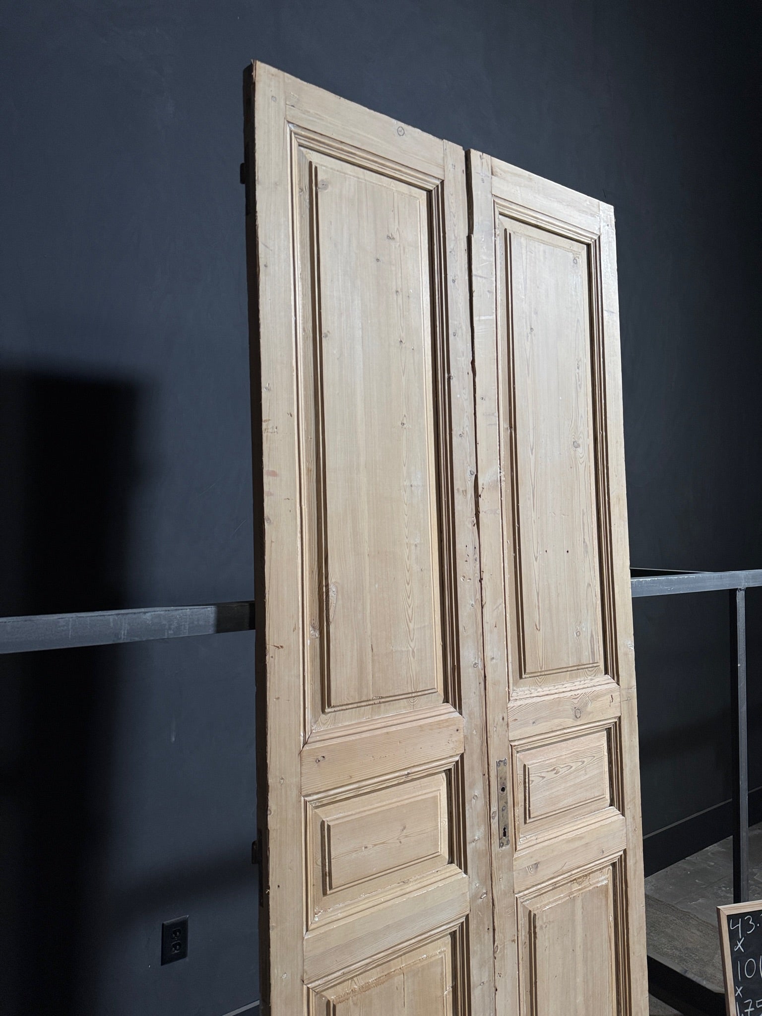 Antique 3 Panel Solid Double Doors - 43.25x101 - N159