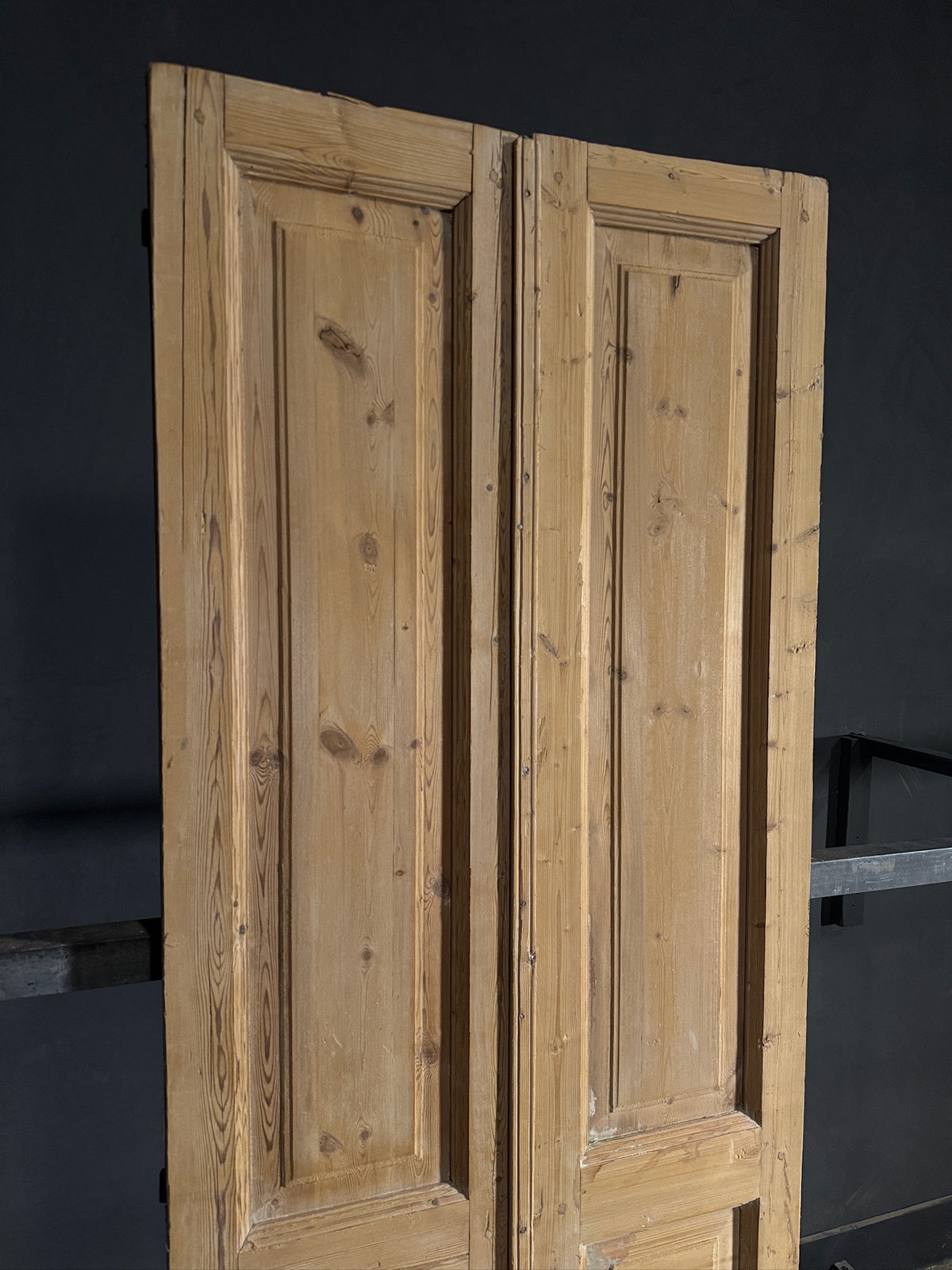 Antique 3 Panel Solid Double Doors - 31.75x94 - N590