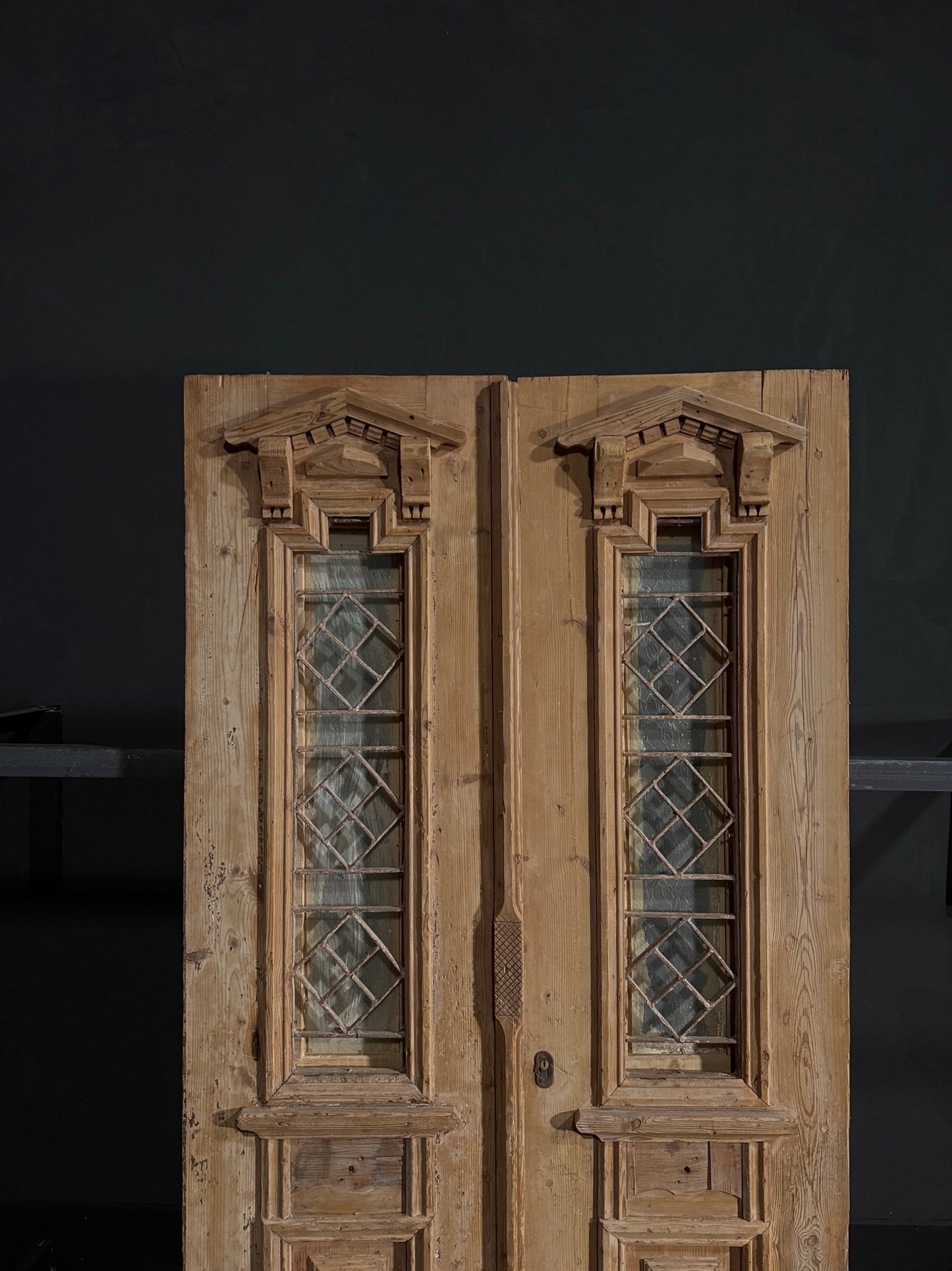Antique Carved Iron French Doors - 43x89.5 - N36