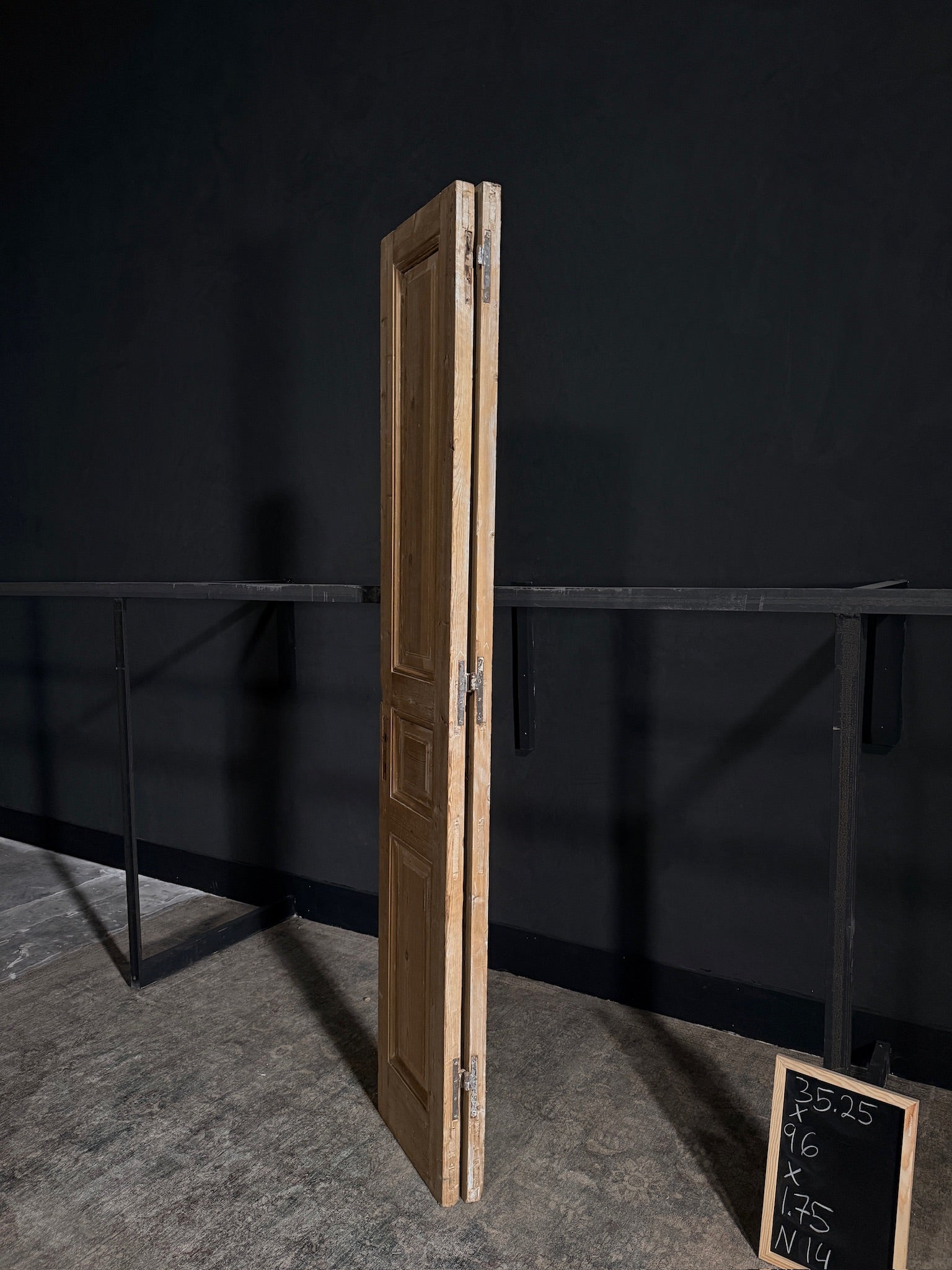 Antique Iron 3 Panel Double Doors - 35.25x96 - N14