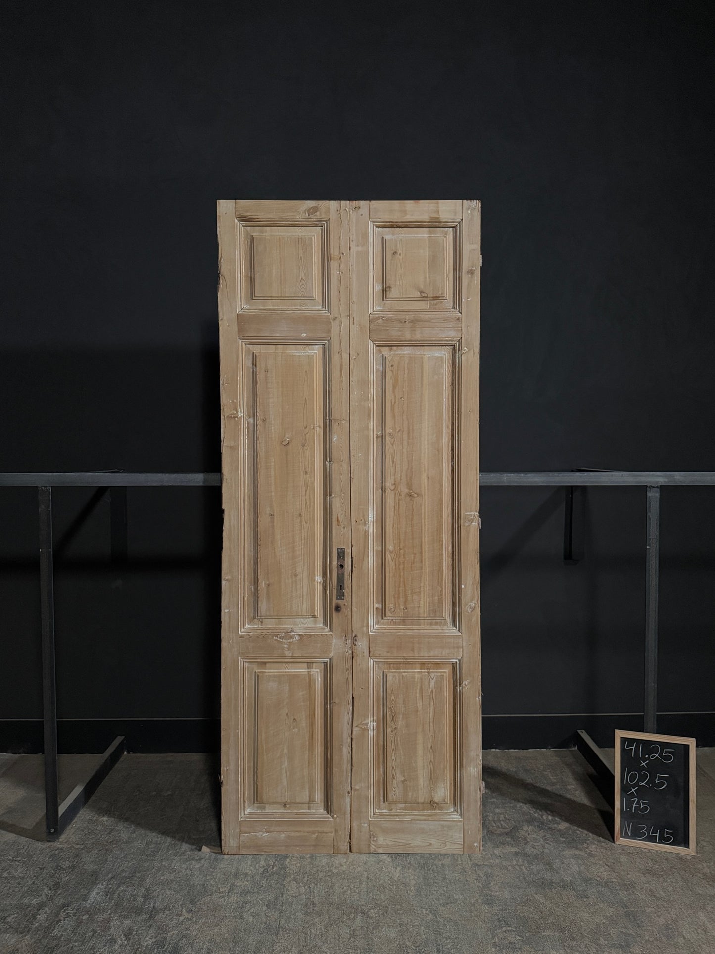 Antique 3 Panel Solid Double Doors - 41.25x102.5 - N345