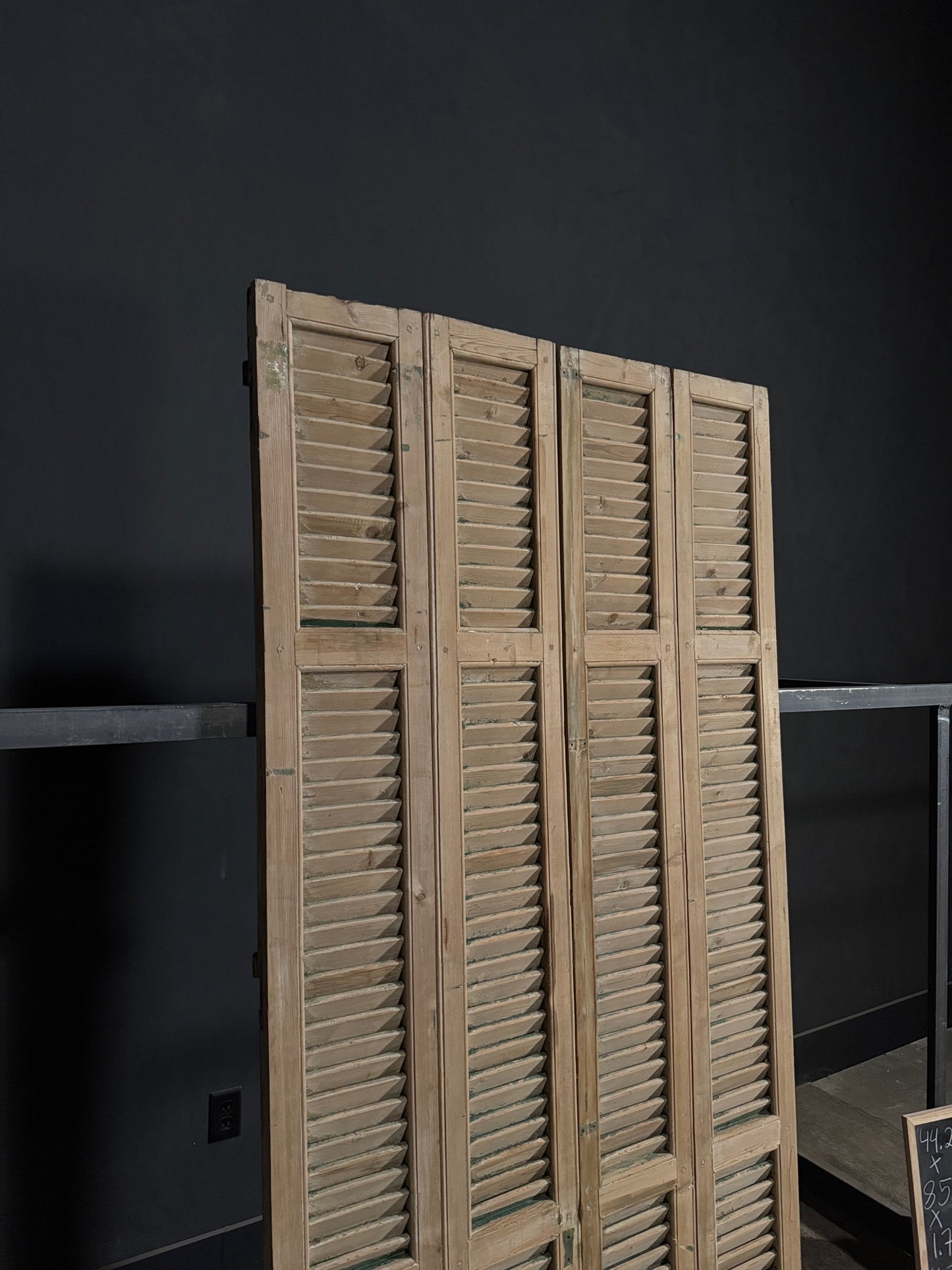Antique Louvered 3 Panel Bi-Fold Doors - 44.25x85.5 - N302