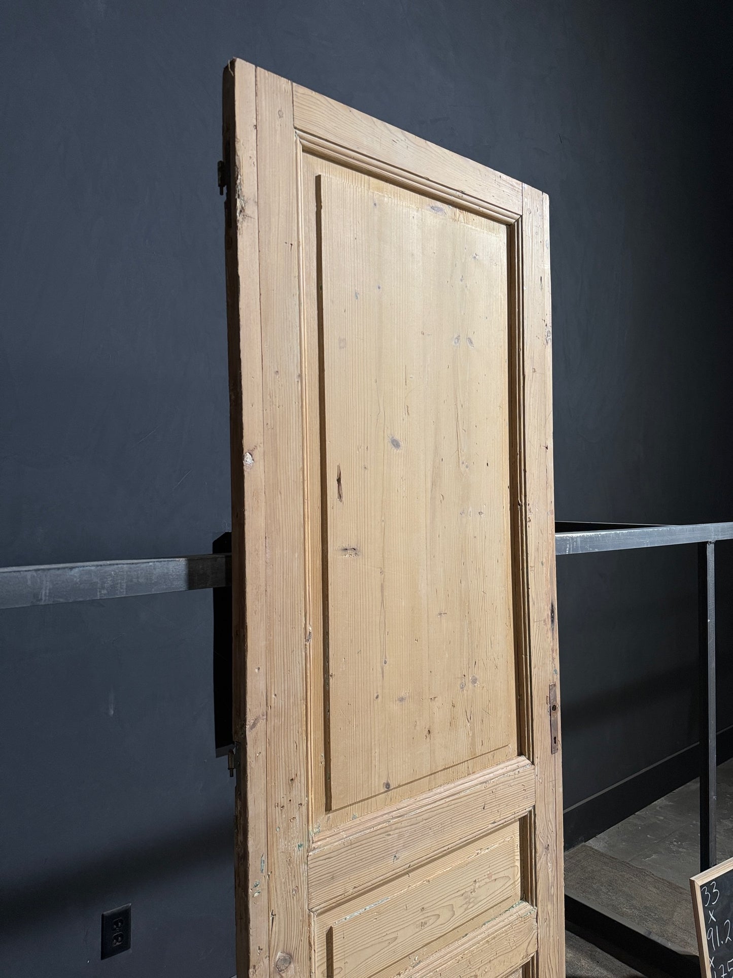 Antique 3 Panel Solid Single Door - 33x91.25 - N186