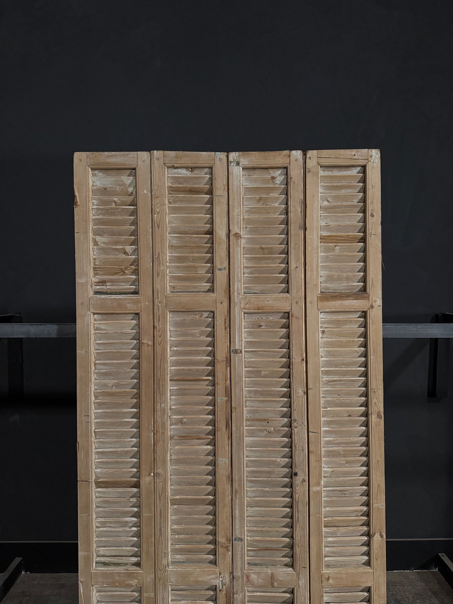 Antique Louvered 3 Panel Bi-Fold Doors - 44.25x85 - N301