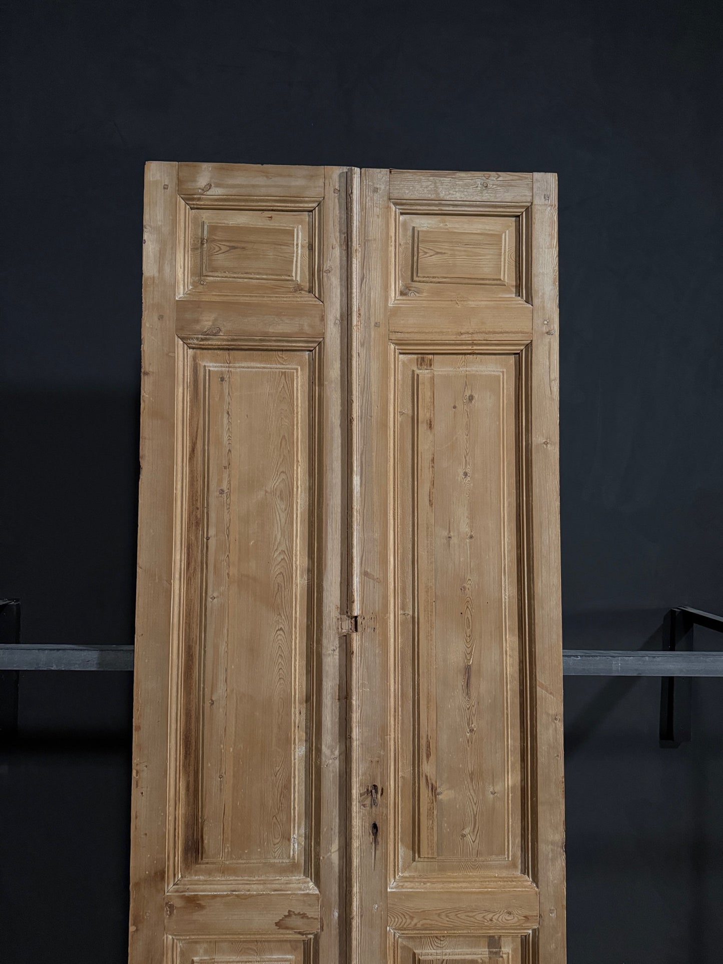 Antique 3 Panel Solid Double Doors - 39.5x106.25 - N385