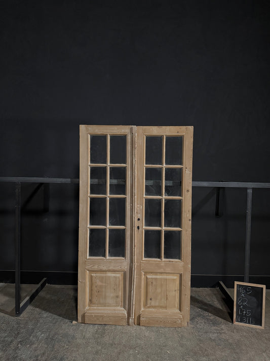 Antique Glass 4 Lite French Doors - 46.5x82 - N311