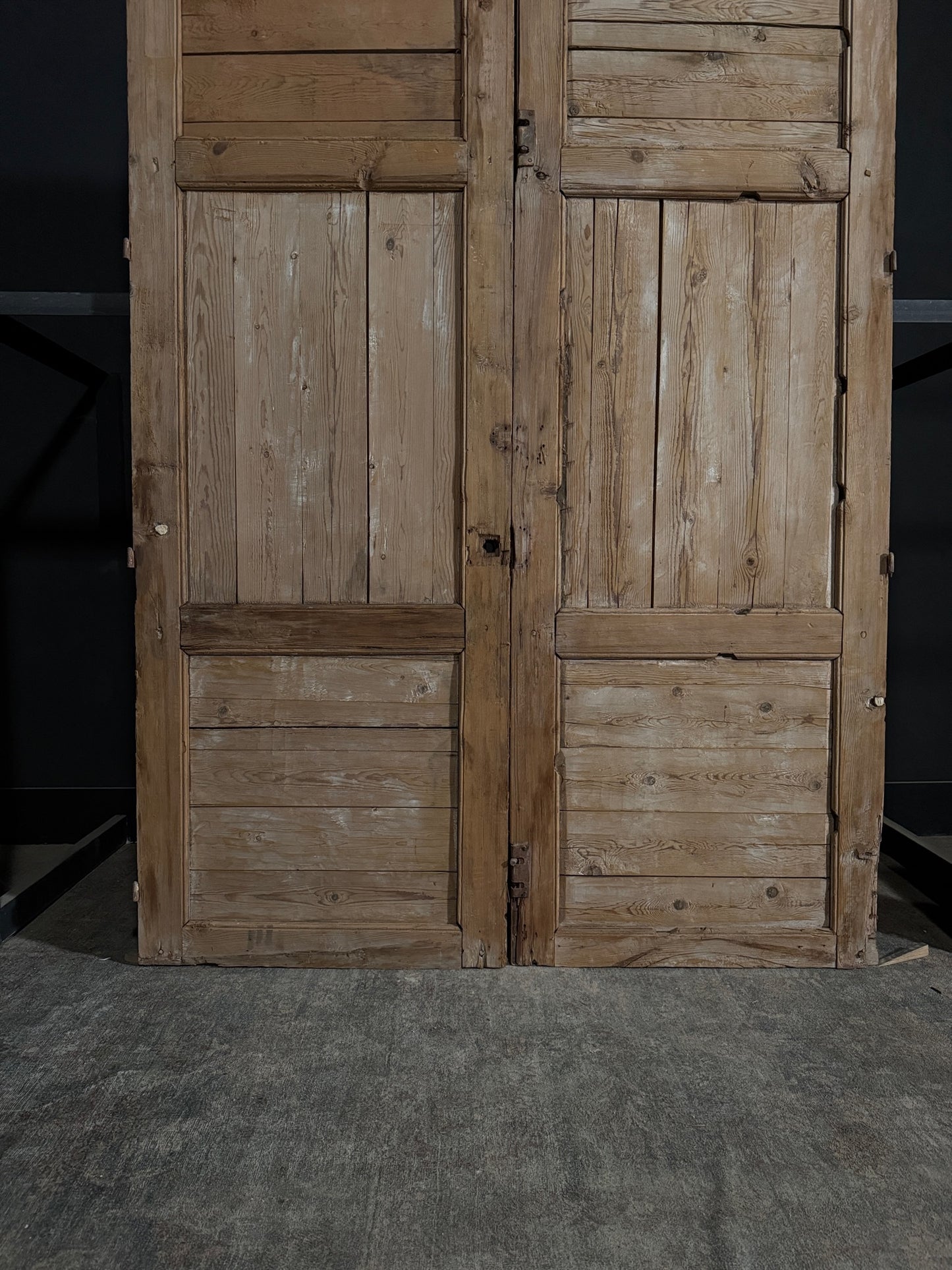 Antique Carved 3 Panel Double Doors - 66.25x101 - N273
