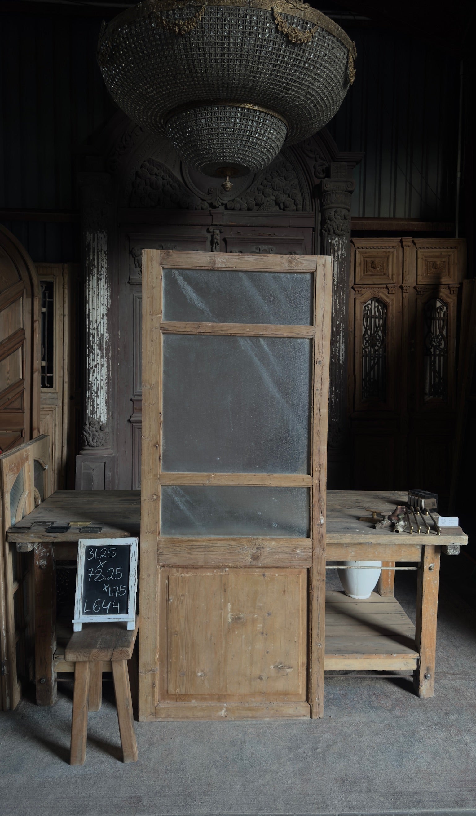 Antique Obscured Glass 2 Lite Door - 31.25x78.25 - L644