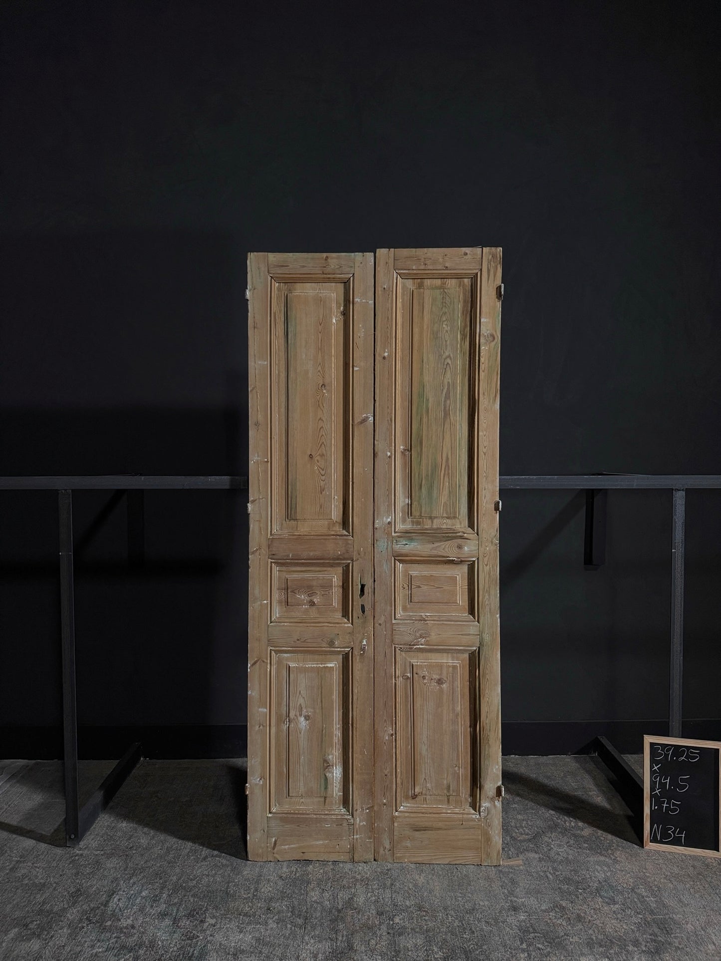 Antique 3 Panel Double Doors - 39.25x94.5 - N34