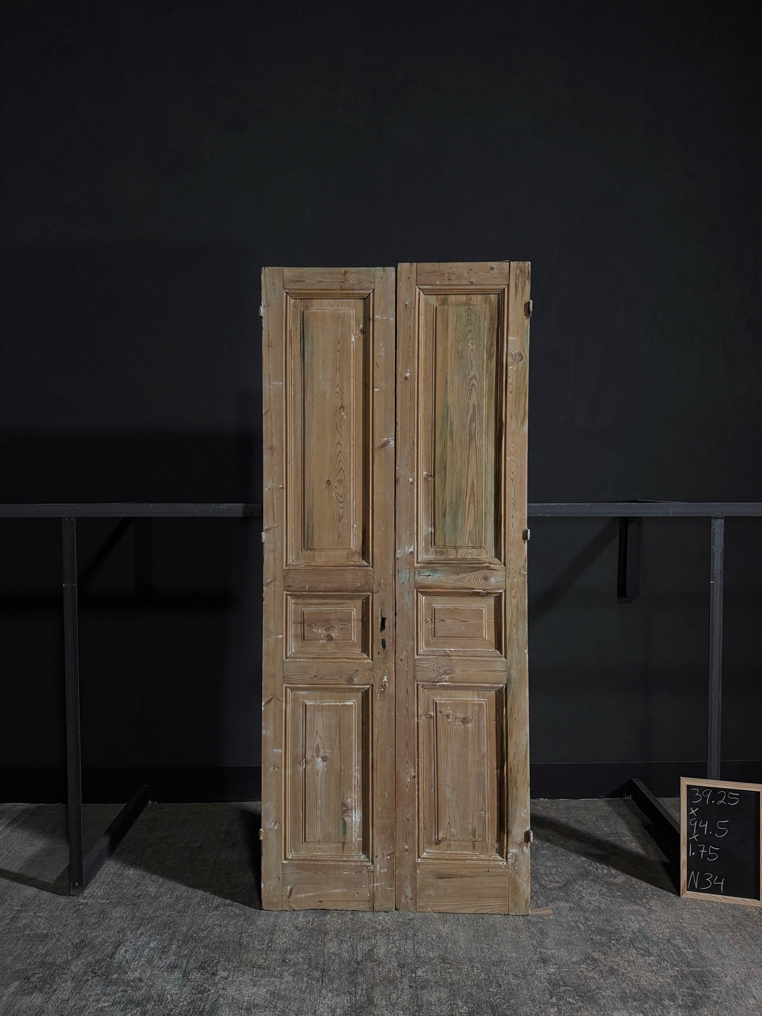 Antique 3 Panel Double Doors - 39.25x94.5 - N34