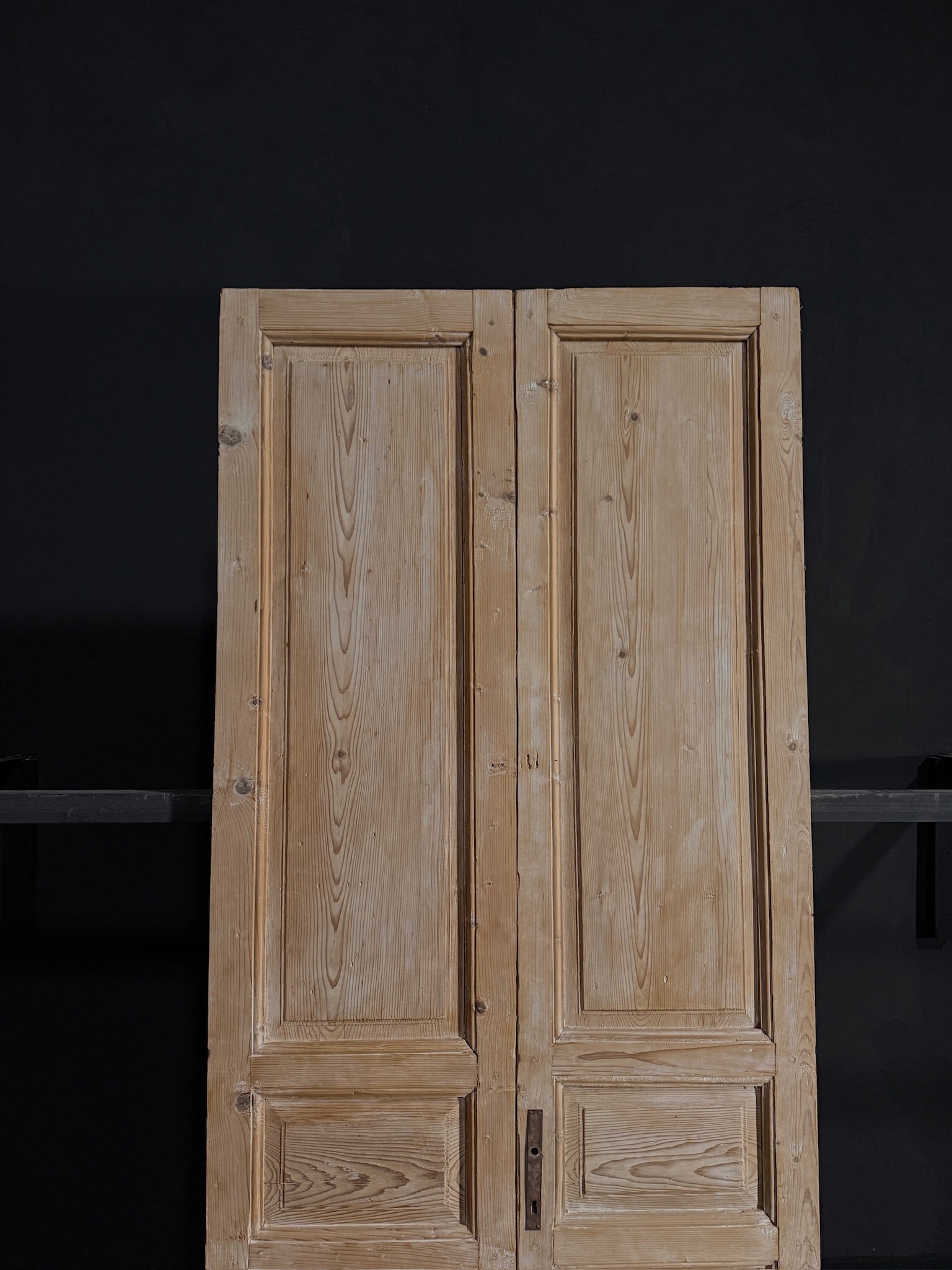 Antique Iron 3 Panel Double Doors - 39.75x94.5 - N10