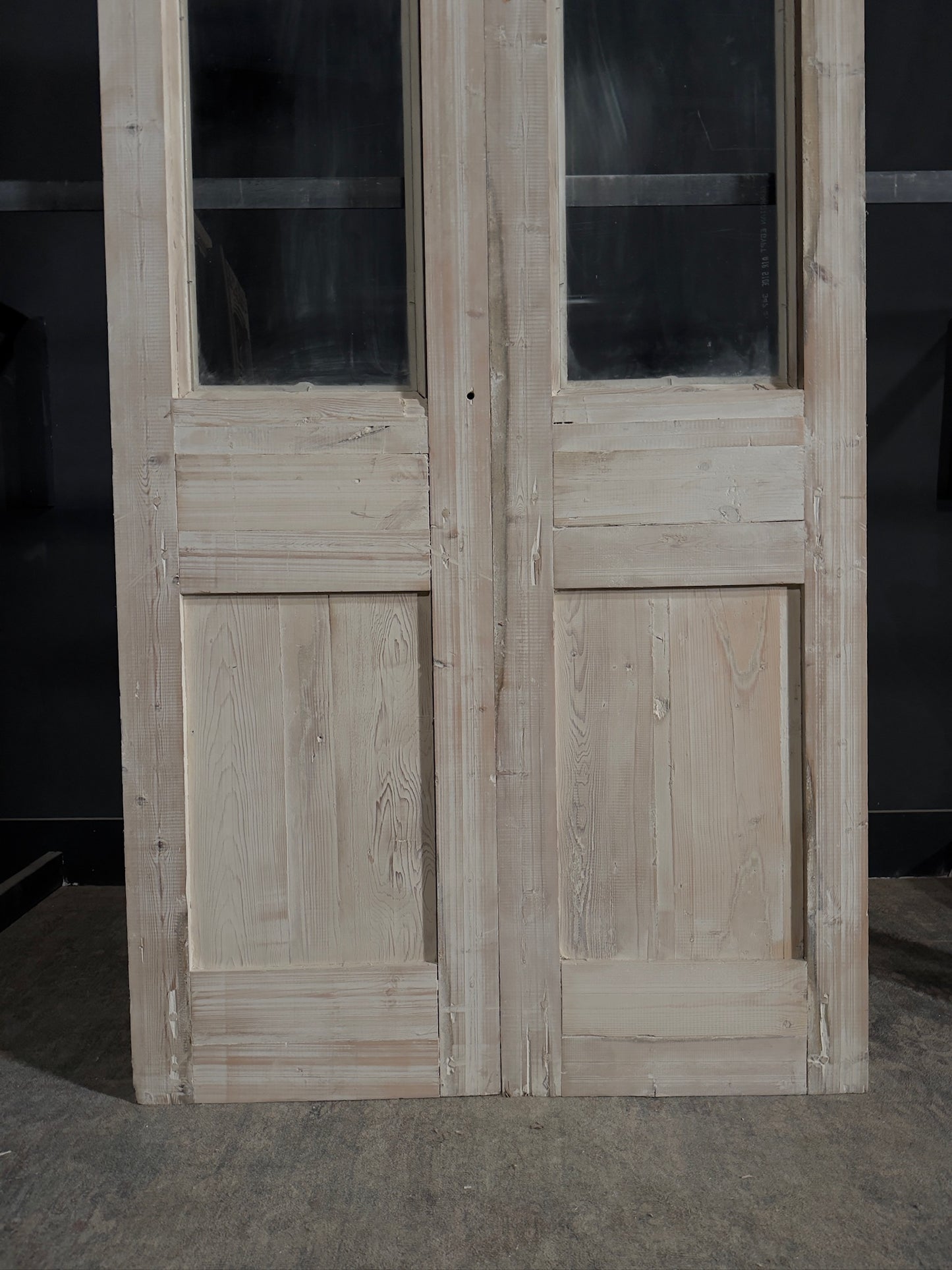 Antique Carved 1 Lite French Doors - 47.5x102.25 - N339