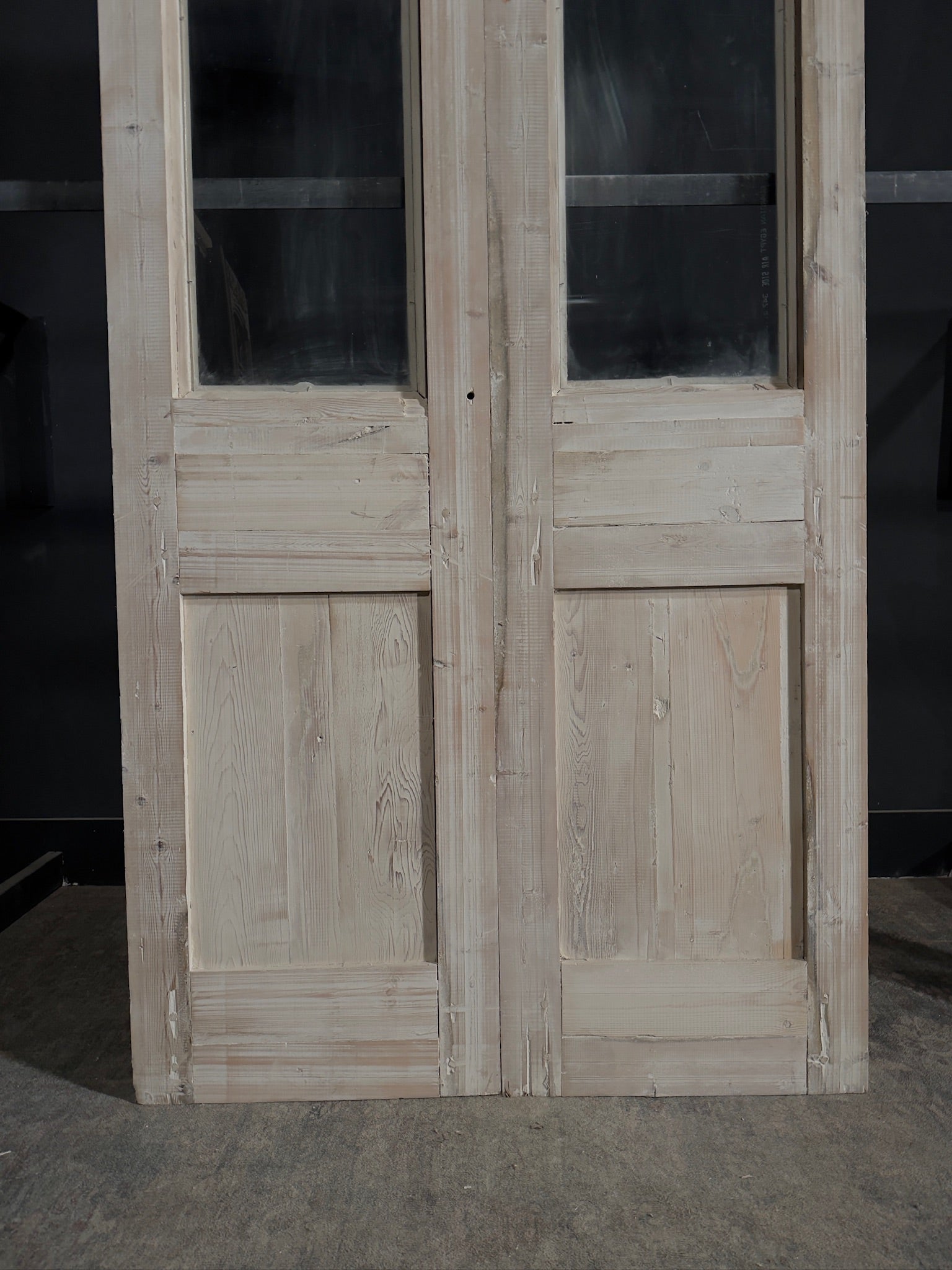 Antique Carved 1 Lite French Doors - 47.5x102.25 - N339