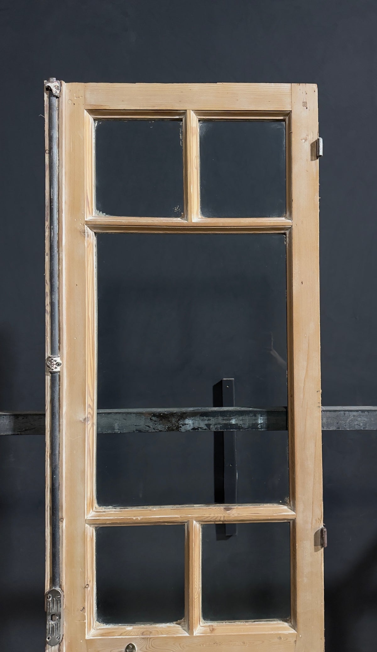 Antique Raised Panel Glass Pantry Door - 24x90 - N776