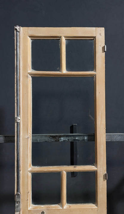 Antique Raised Panel Glass Pantry Door - 24x90 - N776
