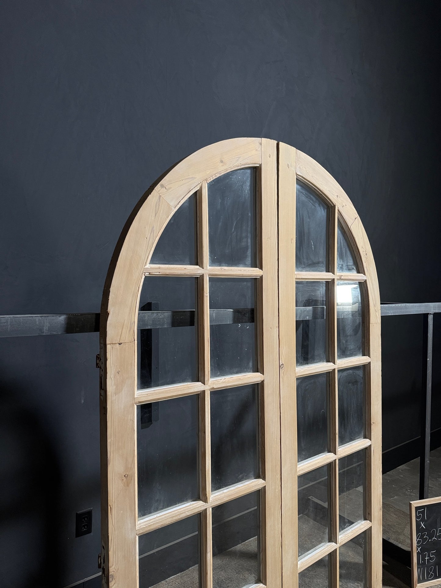 Antique Glass 5 Lite Arched French Doors - 51x83.25 - N181