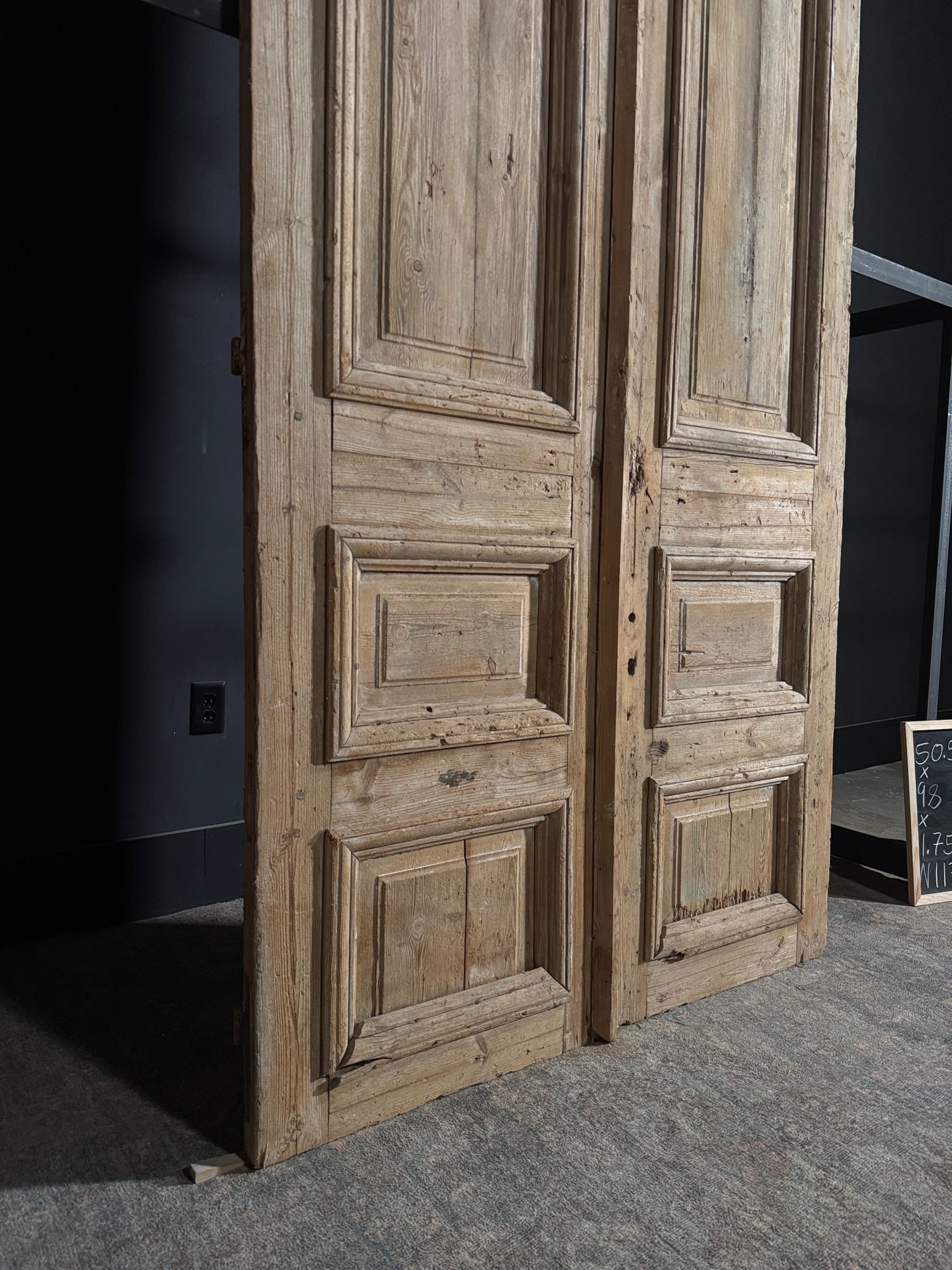 Antique Solid Double Doors - 50.5x98 - W117