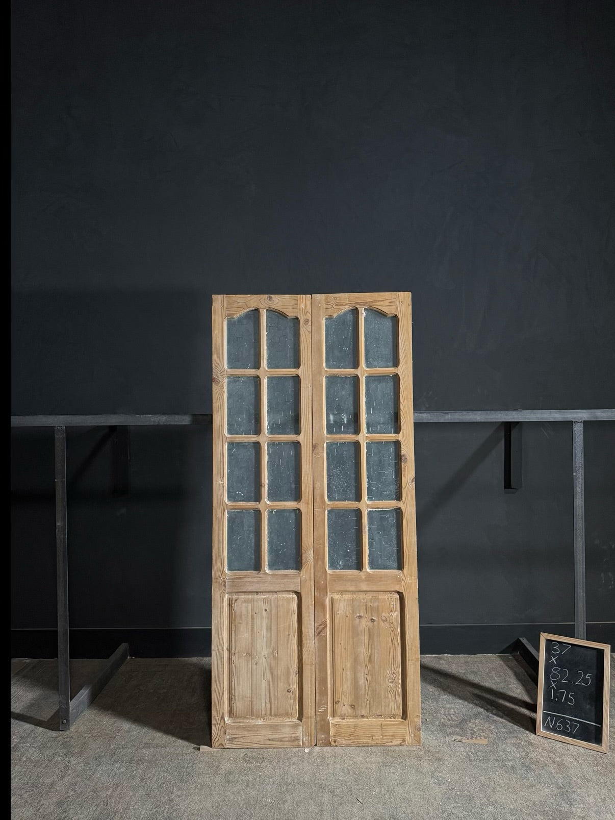 Antique Obscured Glass 8 Lite French Doors - 37x82.25 - N637