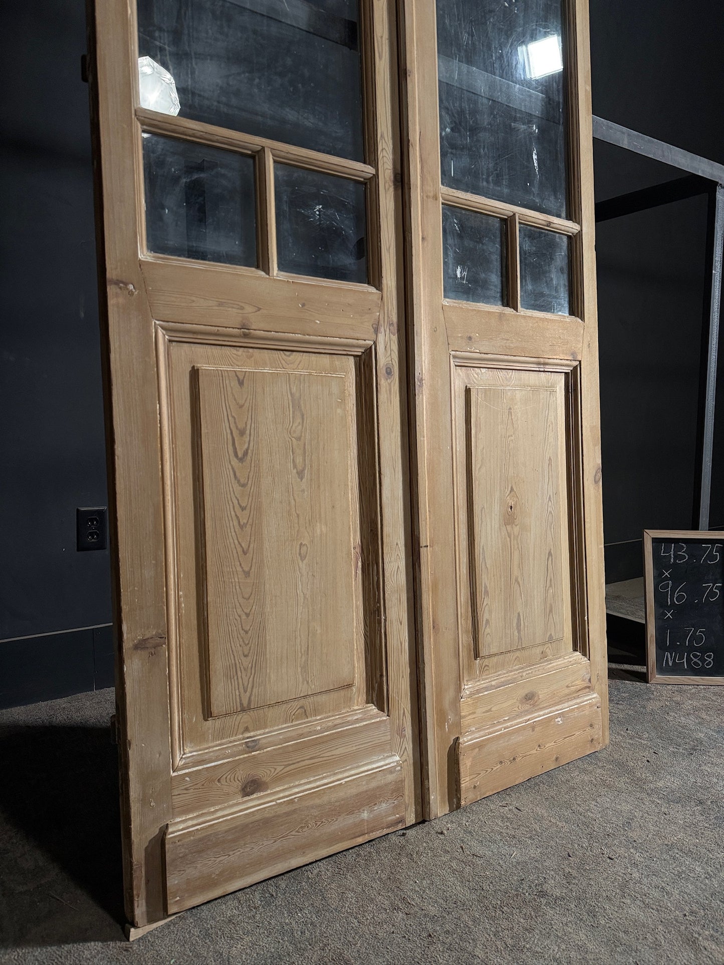 Antique Glass 2 Lite French Doors - 43.75x96.75 - N488