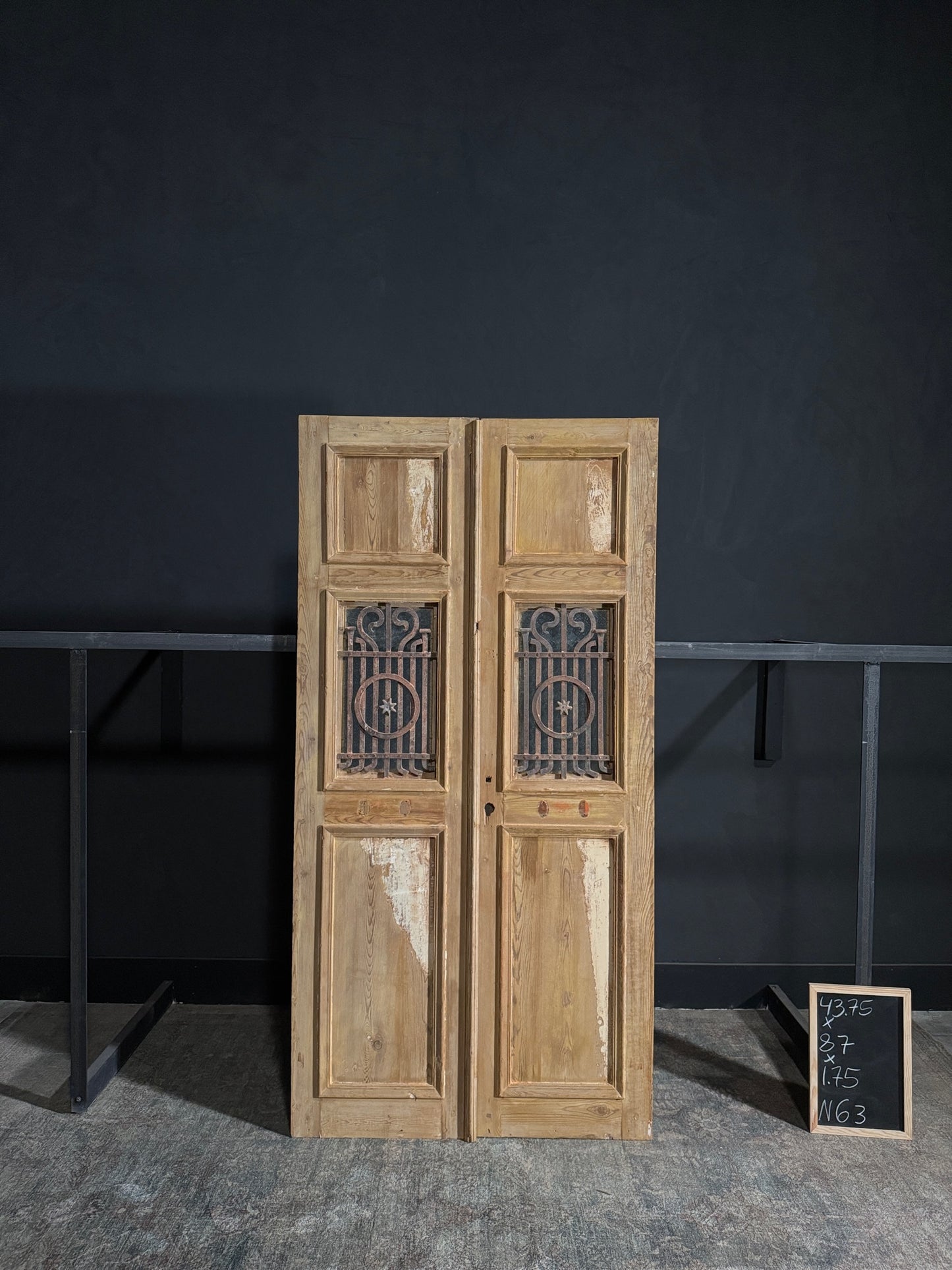 Antique Iron French Doors - 43.75x87 - N63