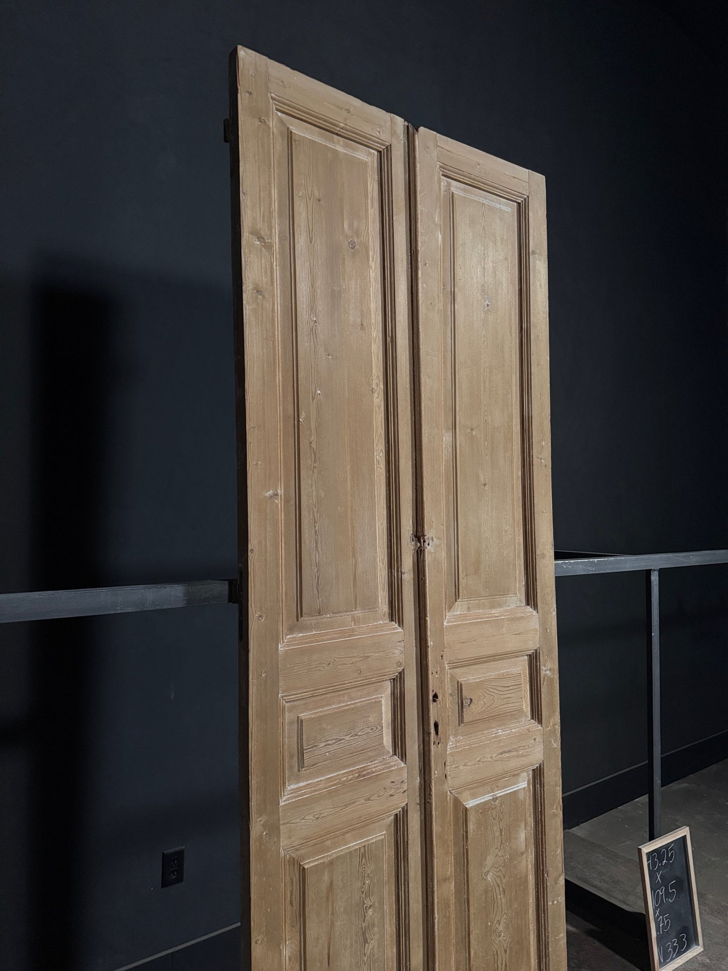 Antique 3 Panel Solid Double Doors - 43.25x109.5 - N333