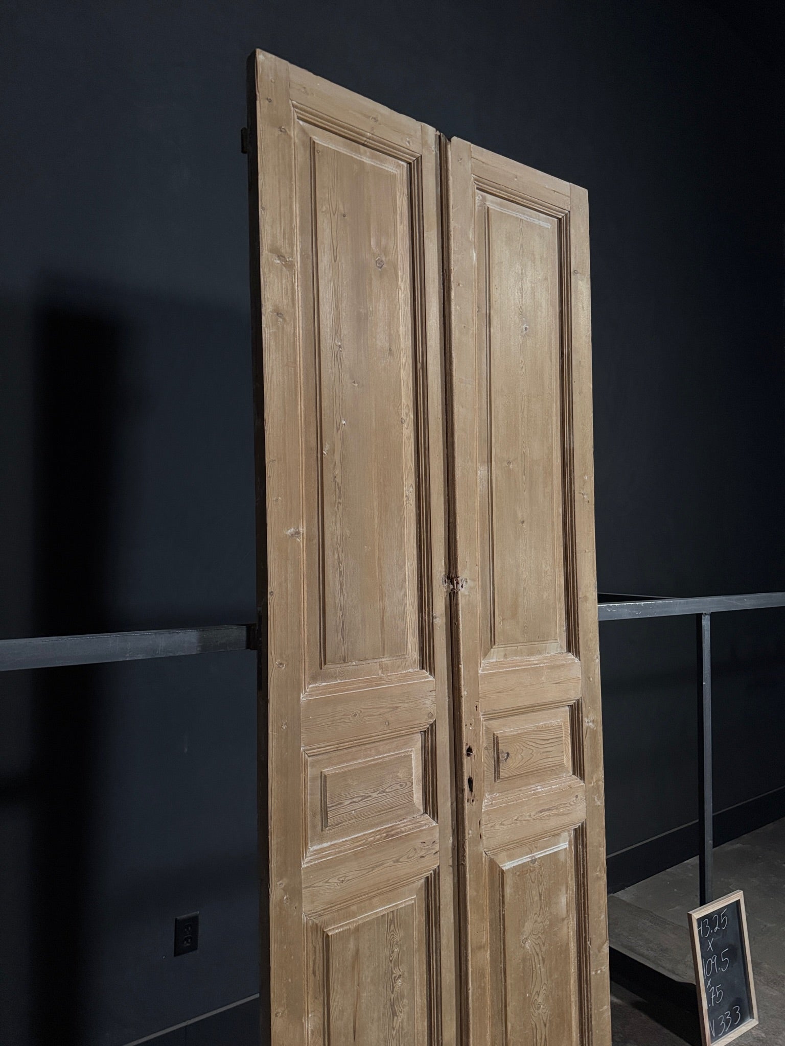 Antique 3 Panel Solid Double Doors - 43.25x109.5 - N333