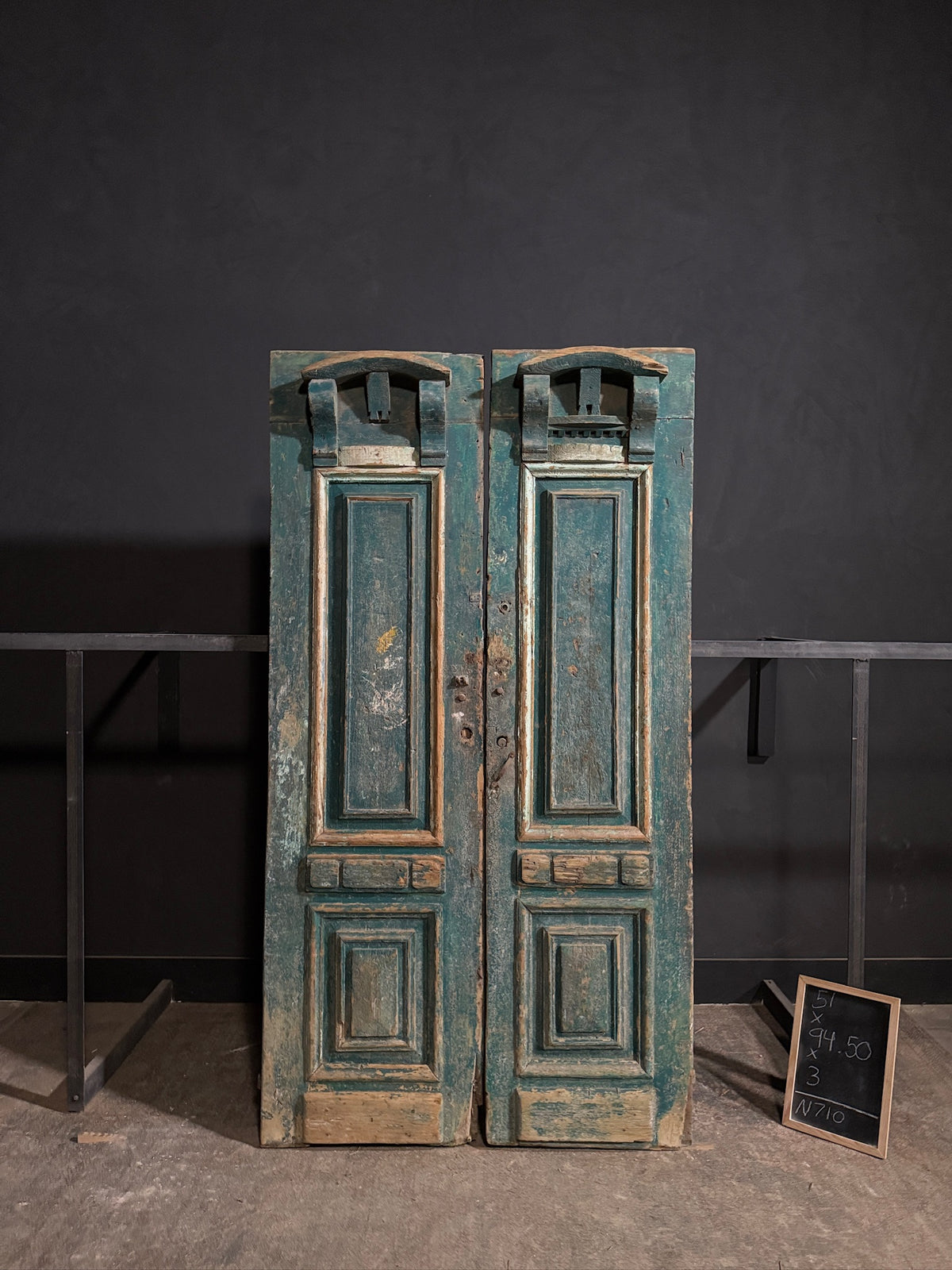 Antique Carved 2 Panel Double Doors - 51x94.5 - N710