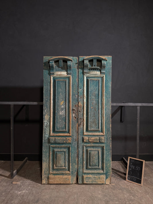Antique Carved 2 Panel Double Doors - 51x94.5 - N710
