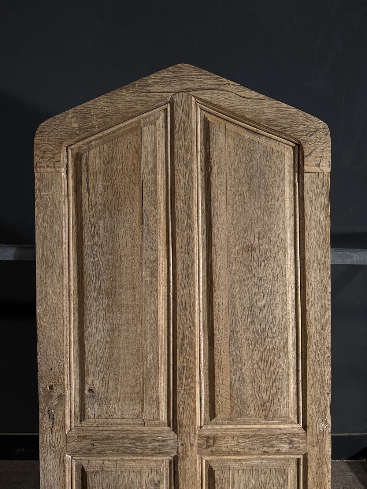 Antique 4 Panel Gothic Solid Oak Single Door - 39.75x84.5 - N534