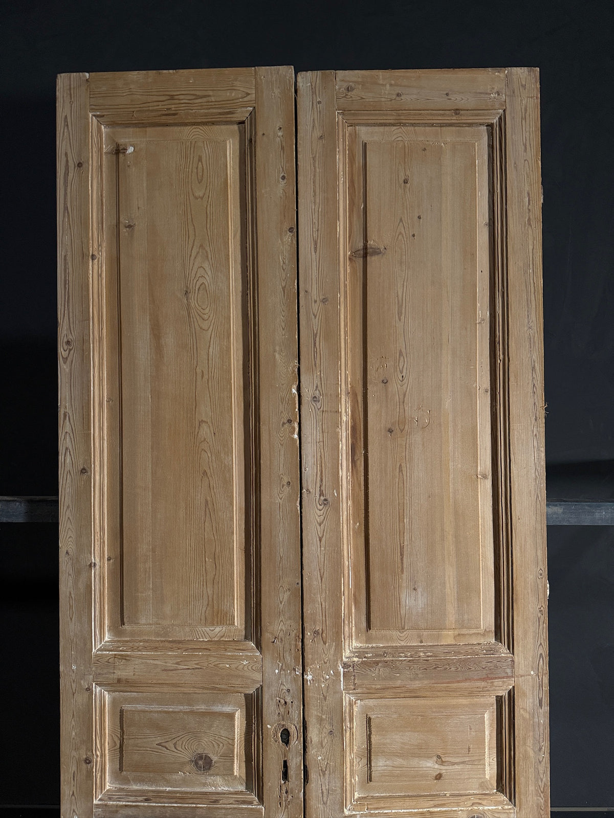Antique 3 Panel Solid Double Doors - 41.75x97 - N594