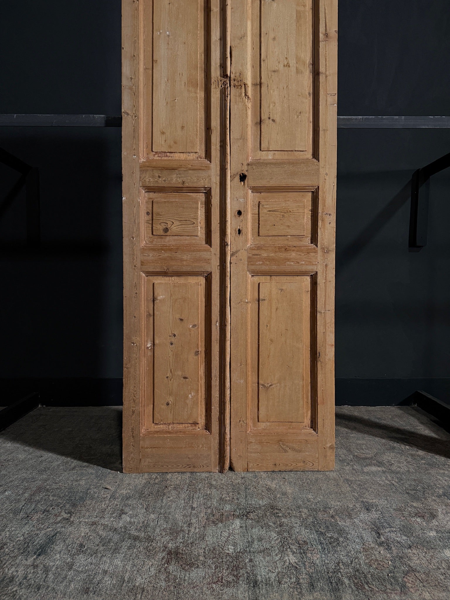 Antique Iron 3 Panel Double Doors - 35.5x90 - N12