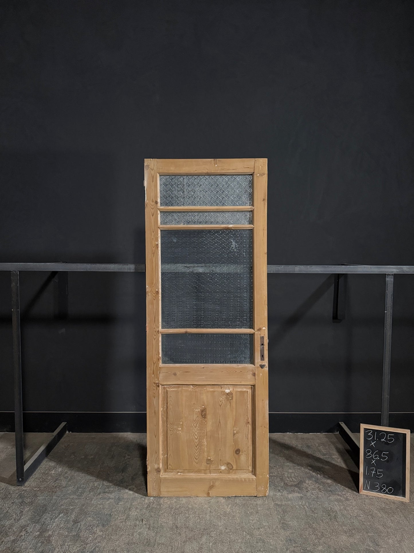 Antique Obscured Glass 4 Lite Single Door - 31.25x86.5 - N380