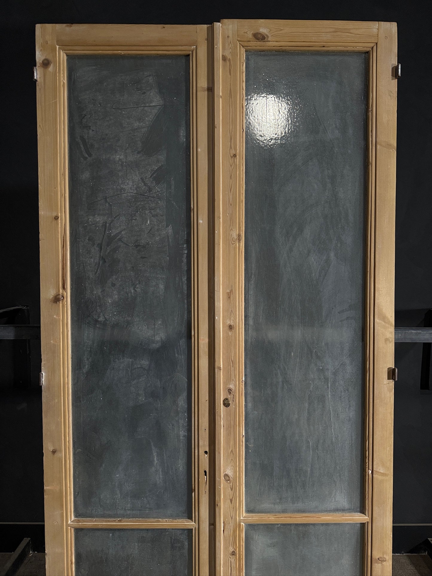 Antique Obscured Glass 2 Lite French Doors - 51.75x104.5 - N476