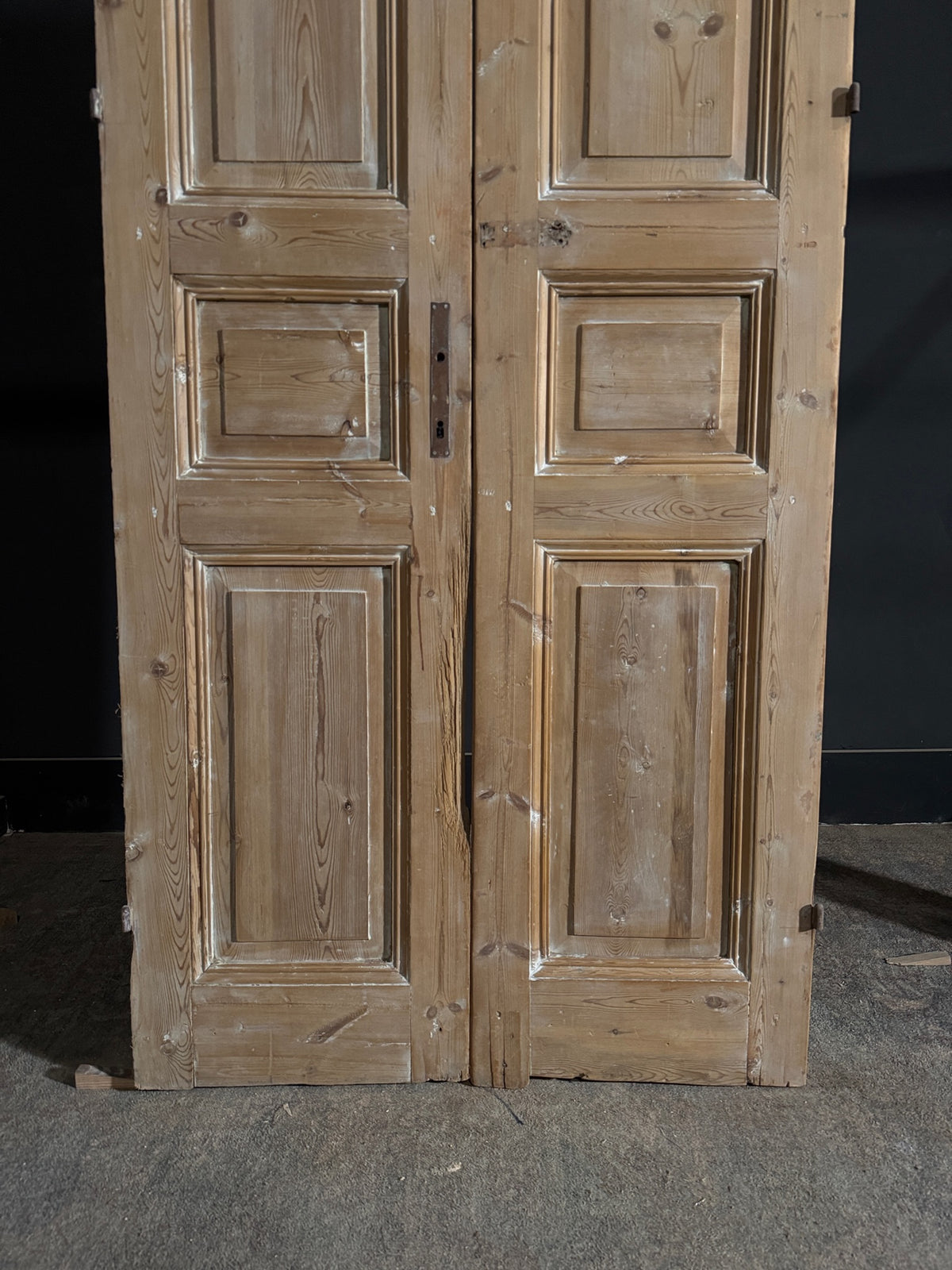 Antique 3 Panel Solid Double Doors - 36.5x92.5 - N539
